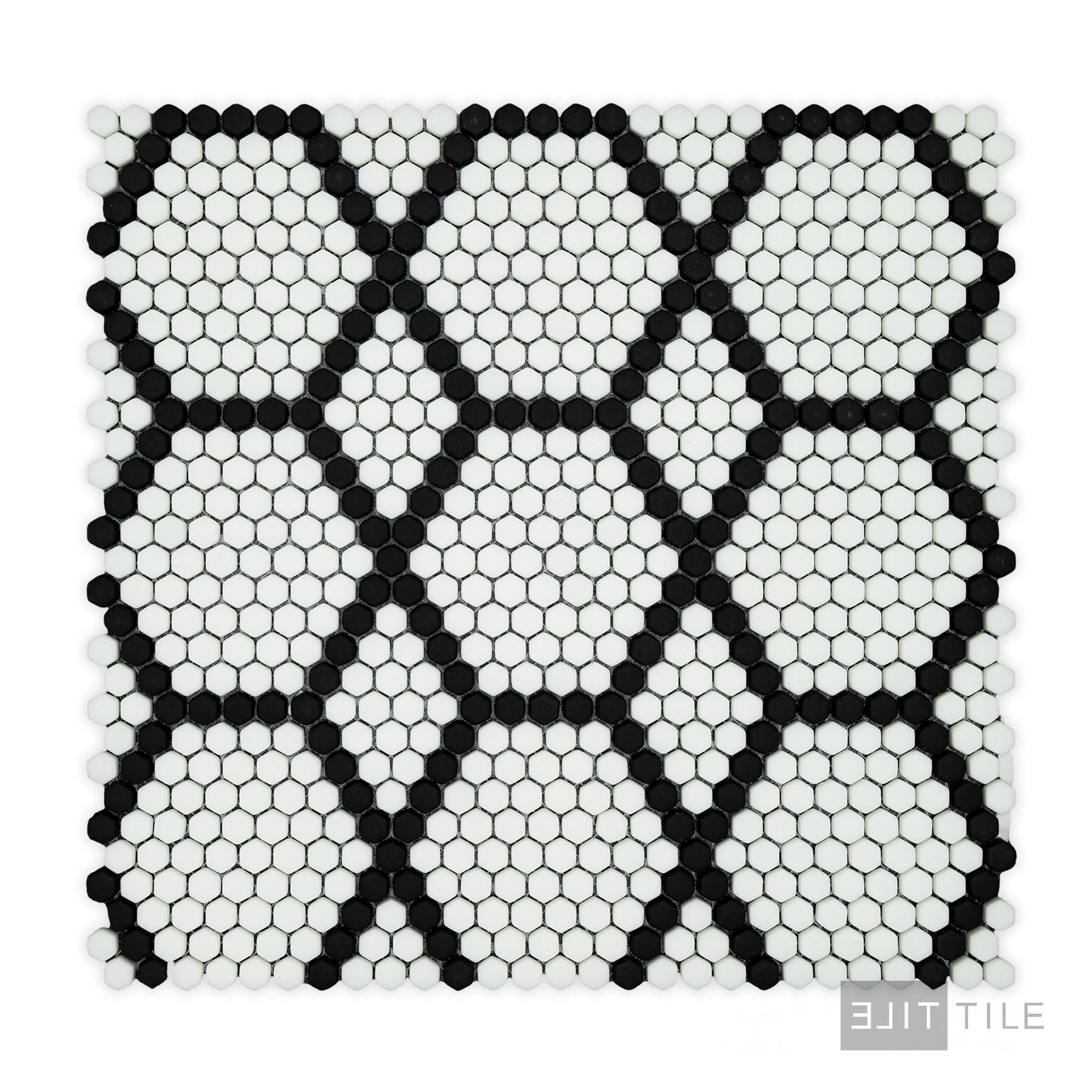 Geometro Tulle Classic 3/8" Hexagon Matte Recycled Glass Mosaic - Image 3