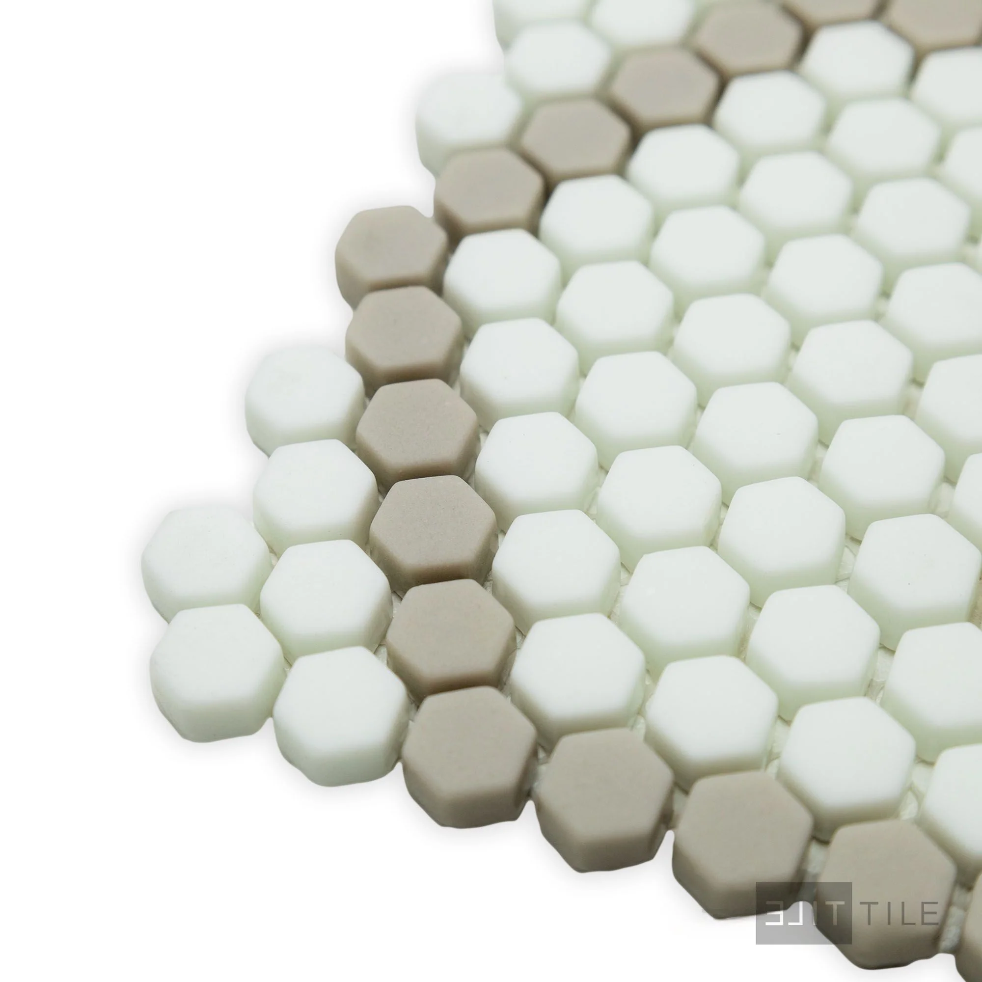Geometro Tulle Country 3/8" Hexagon Matte Recycled Glass Mosaic - Image 4