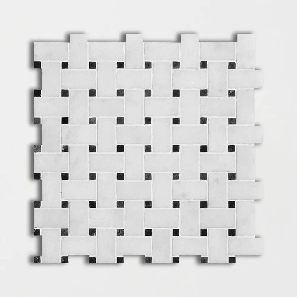 Glacier Marble Basketweave Mosaic 12X12 Glacier Honed