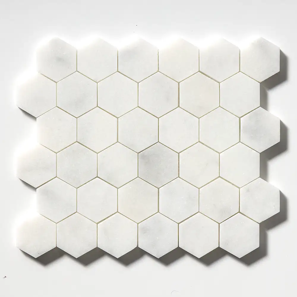 Glacier Marble 2X2 Hexagon Mosaic 10-3/8X12 Glacier Honed - Image 3