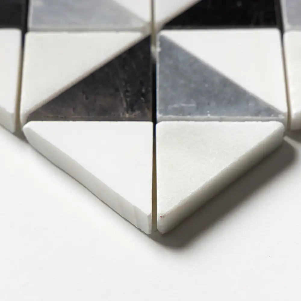 Glacier Marble Devon Mosaic 12.5X12.5 Black Glacier Allure Snow White Multi Finish - Image 2