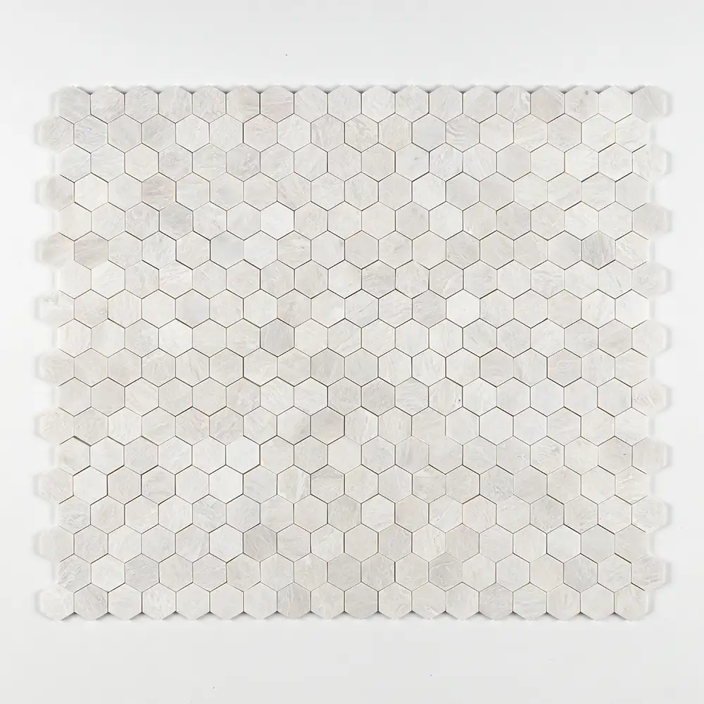 Iceberge Marble 2X2 Hexagon Mosaic 10-3/8X12 Iceberg Honed