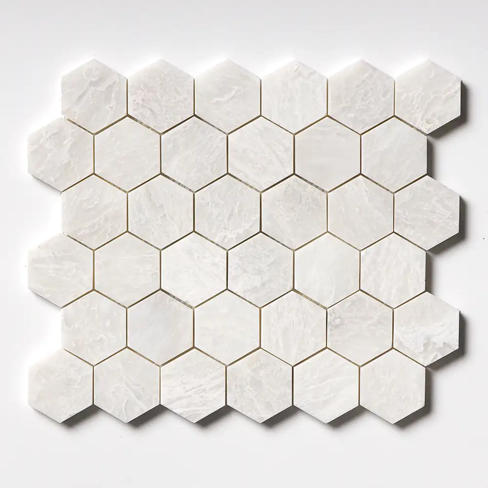 Iceberge Marble 2X2 Hexagon Mosaic 10-3/8X12 Iceberg Honed - Image 2