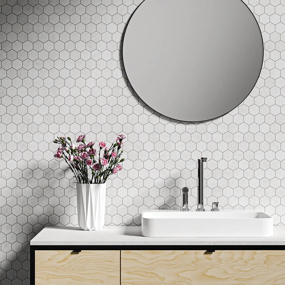 Iceberge Marble 2X2 Hexagon Mosaic 10-3/8X12 Iceberg Polished - Image 2