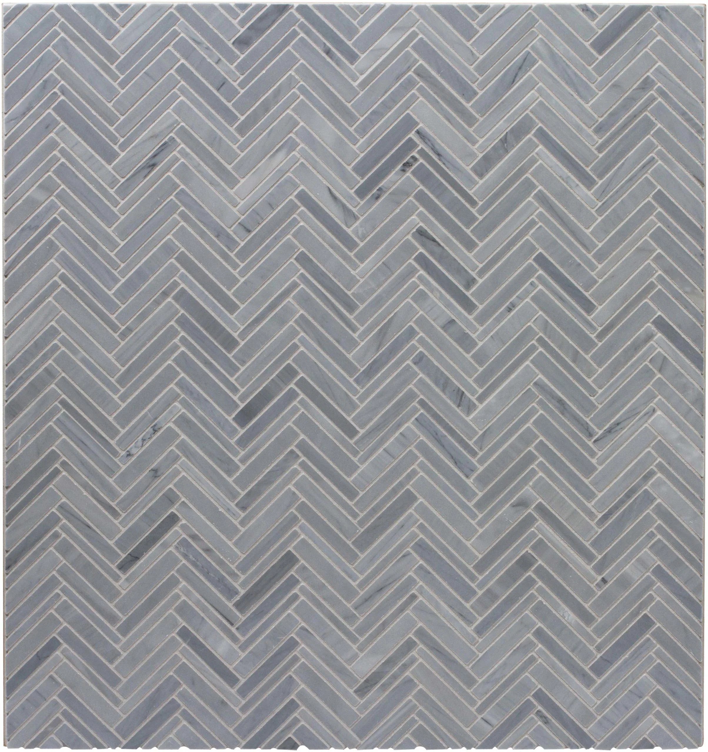 Jet Set Chevron Mosaic 10-3/4X11-3/8 Cadet Grey Honed
