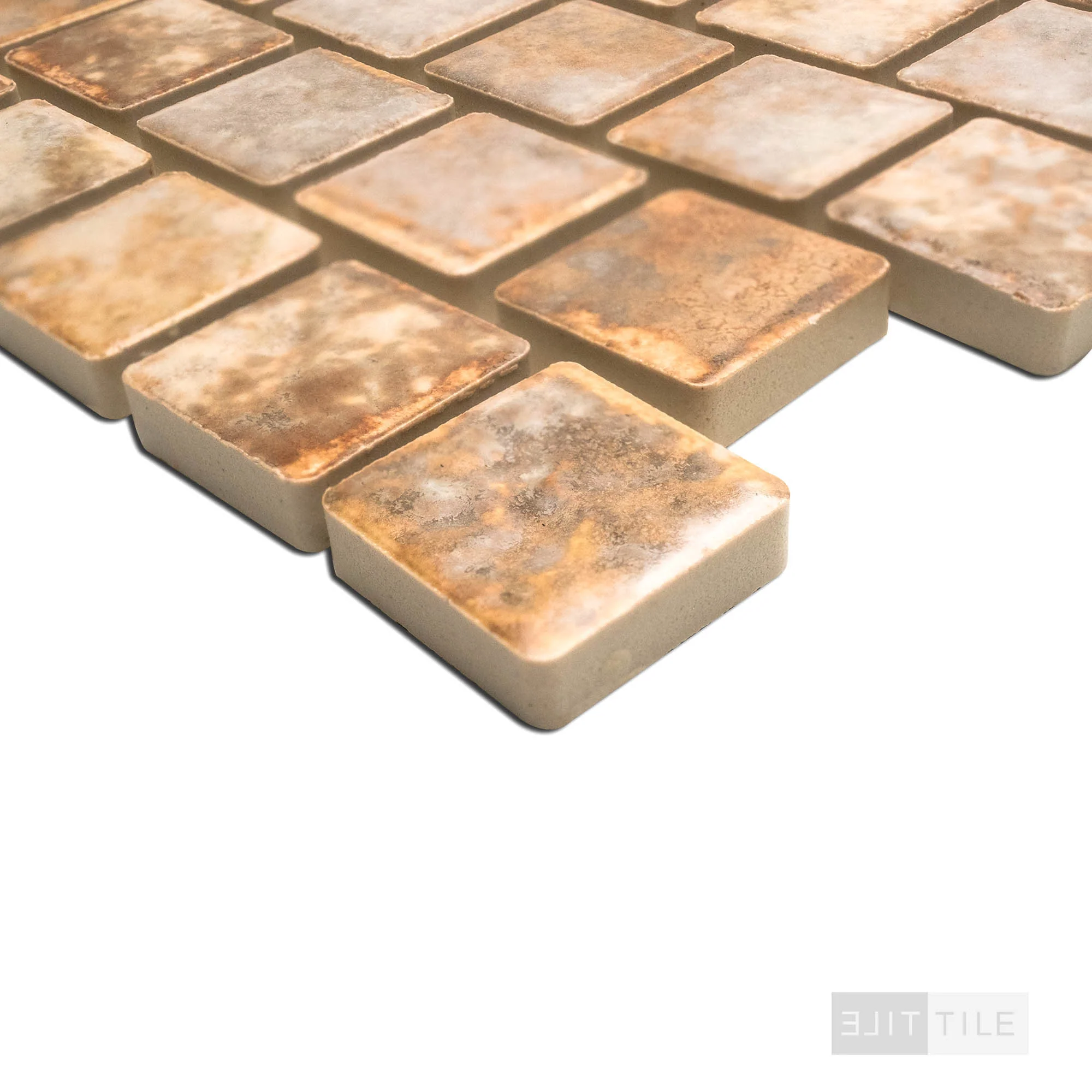 Joya 1X1 Square Gold Semi Gloss Mosaic - Image 4