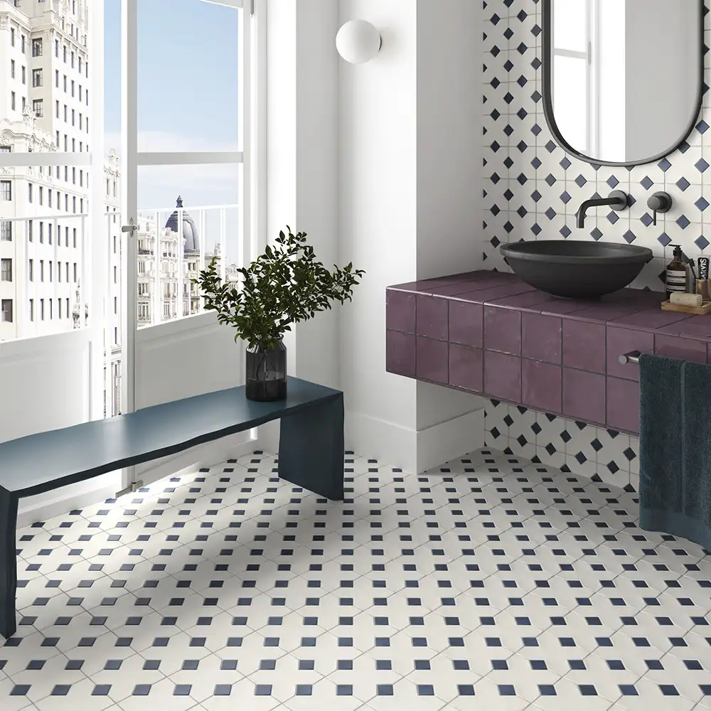 Kasbah Taco Porcelain Tile 1X1 Blue Night Matte - Image 2