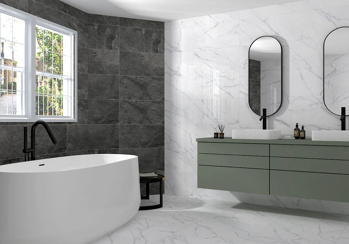 Kaya Porcelain Field Tile 12X24 Calacatta Venato Matte - Image 2