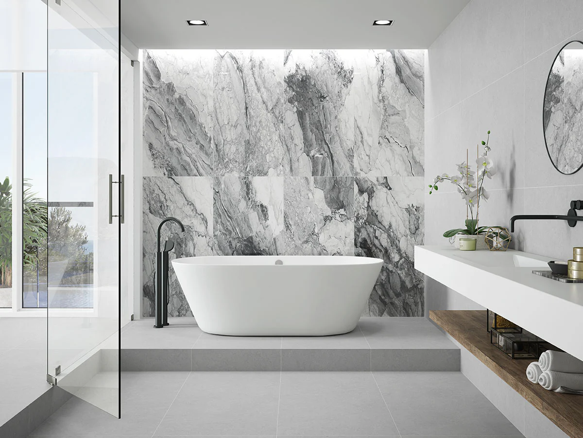 Kaya Porcelain Field Tile 24X48 Onda Gray Matte - Image 2