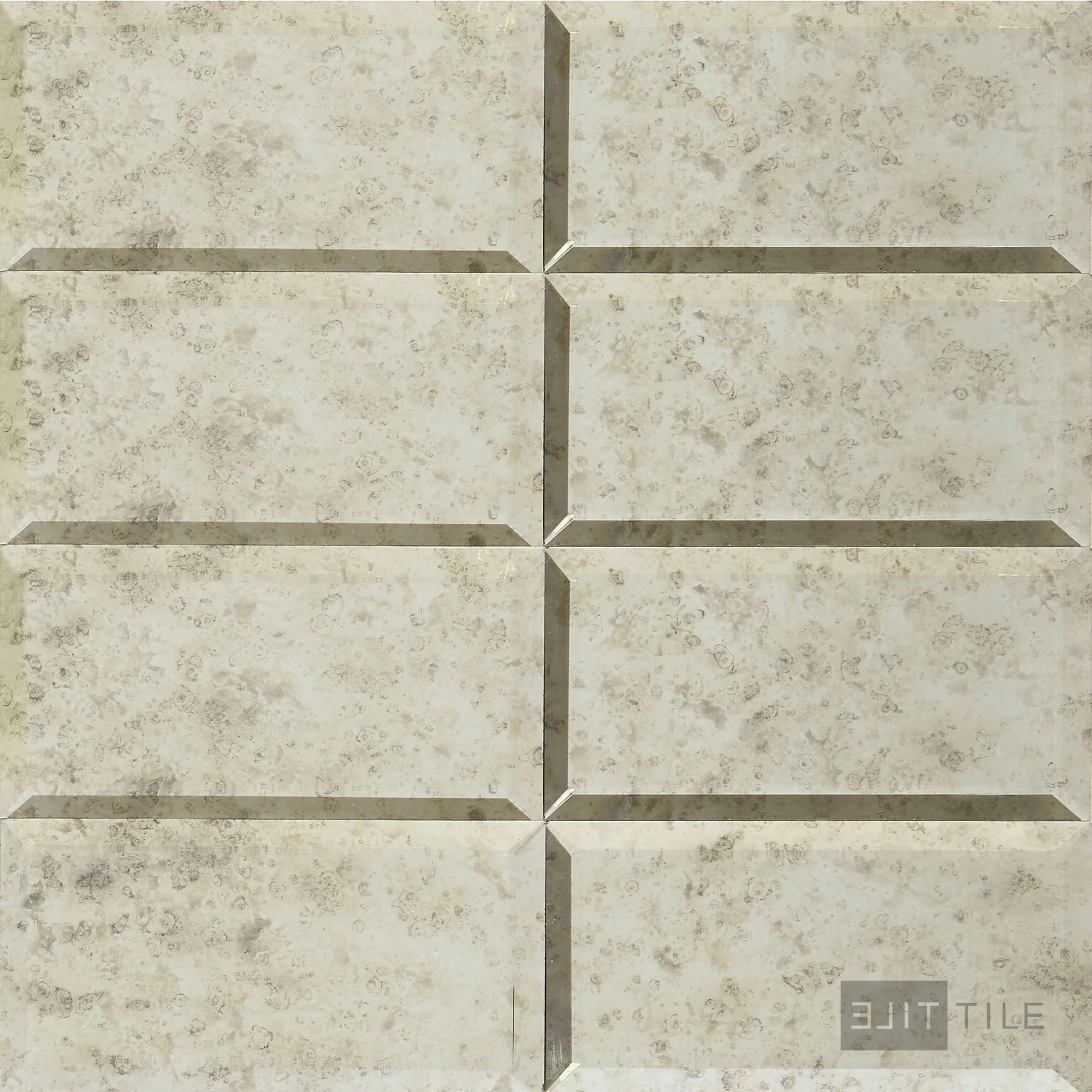 Lavaliere 3X6 Natural Stone Mosaic 12X12 Antique Mirror Polished