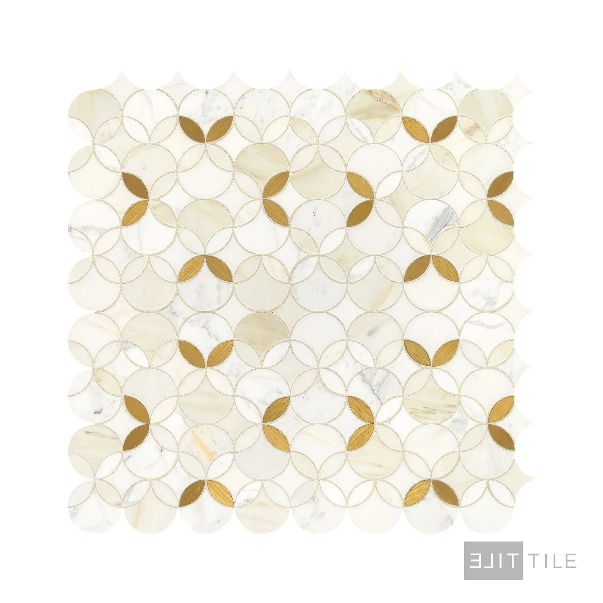 Lavaliere Natural Stone Mosaic 12X12 Calacatta Gold/ Brass Polished - Image 3