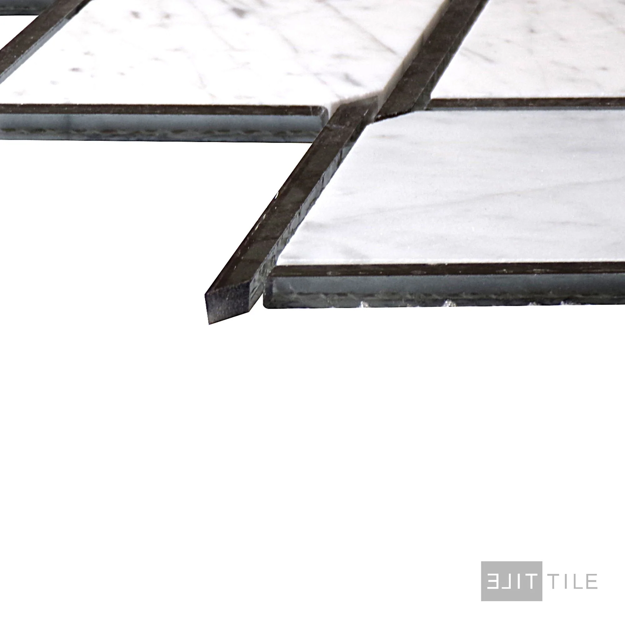 Lavaliere Natural Stone Mosaic 14X14 Carrara White/Black Ant Mirror Polished - Image 4
