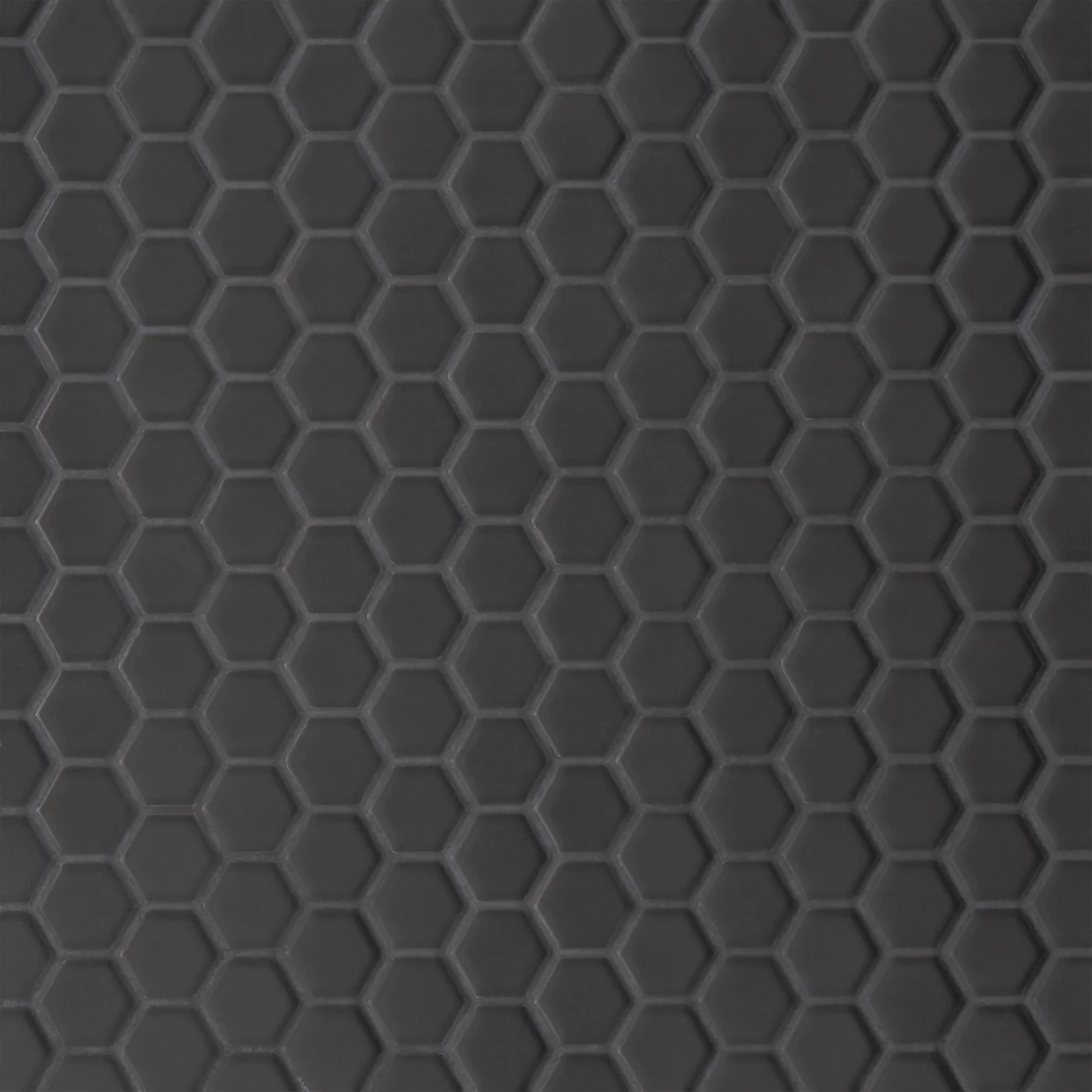Le Café 1X1 Hexagon Glazed Porcelain Mosaic 10-1/4X11-3/4 Black Matte