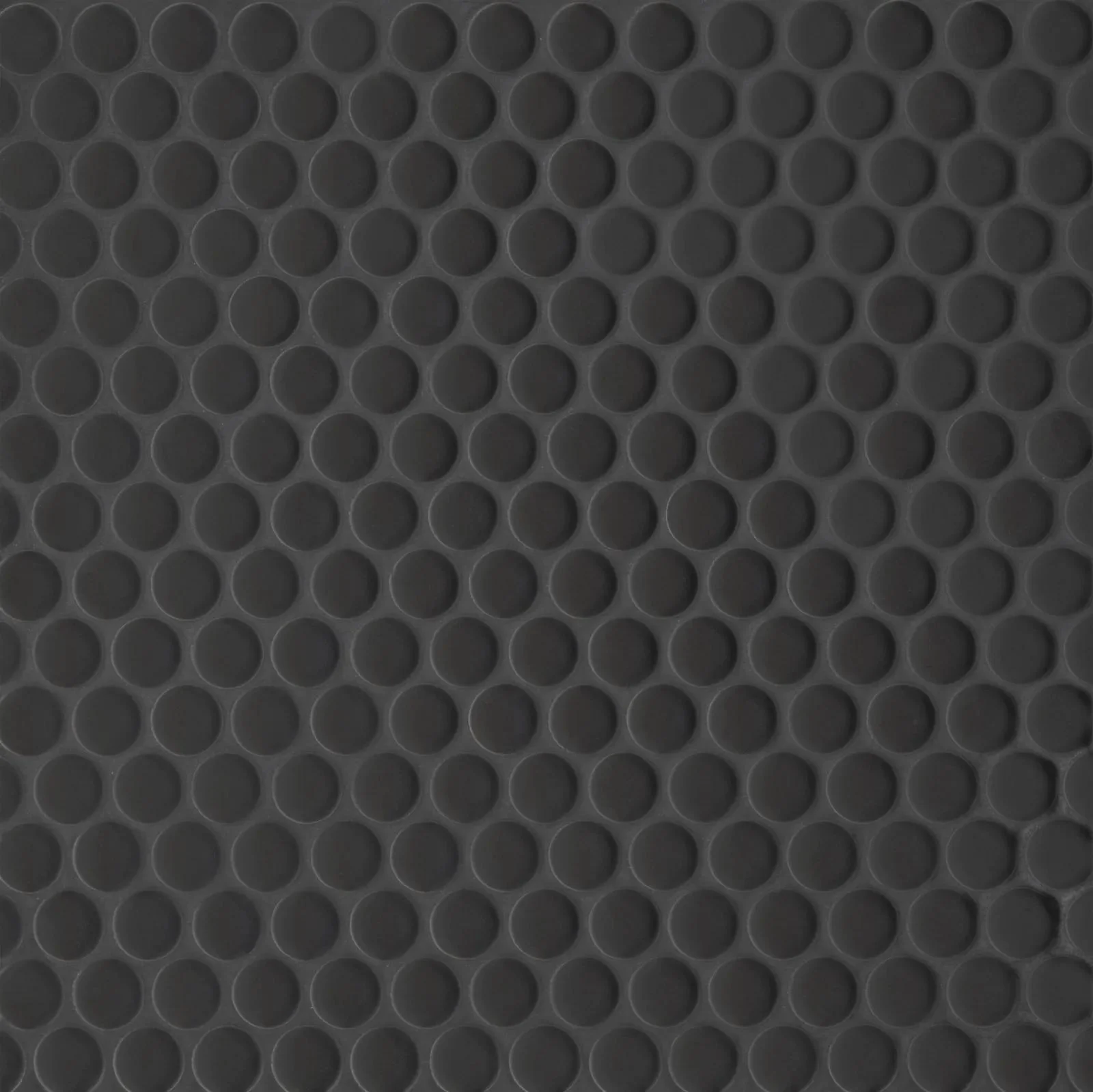 Le Café 3/4" Penny Round Black Matte Mosaic