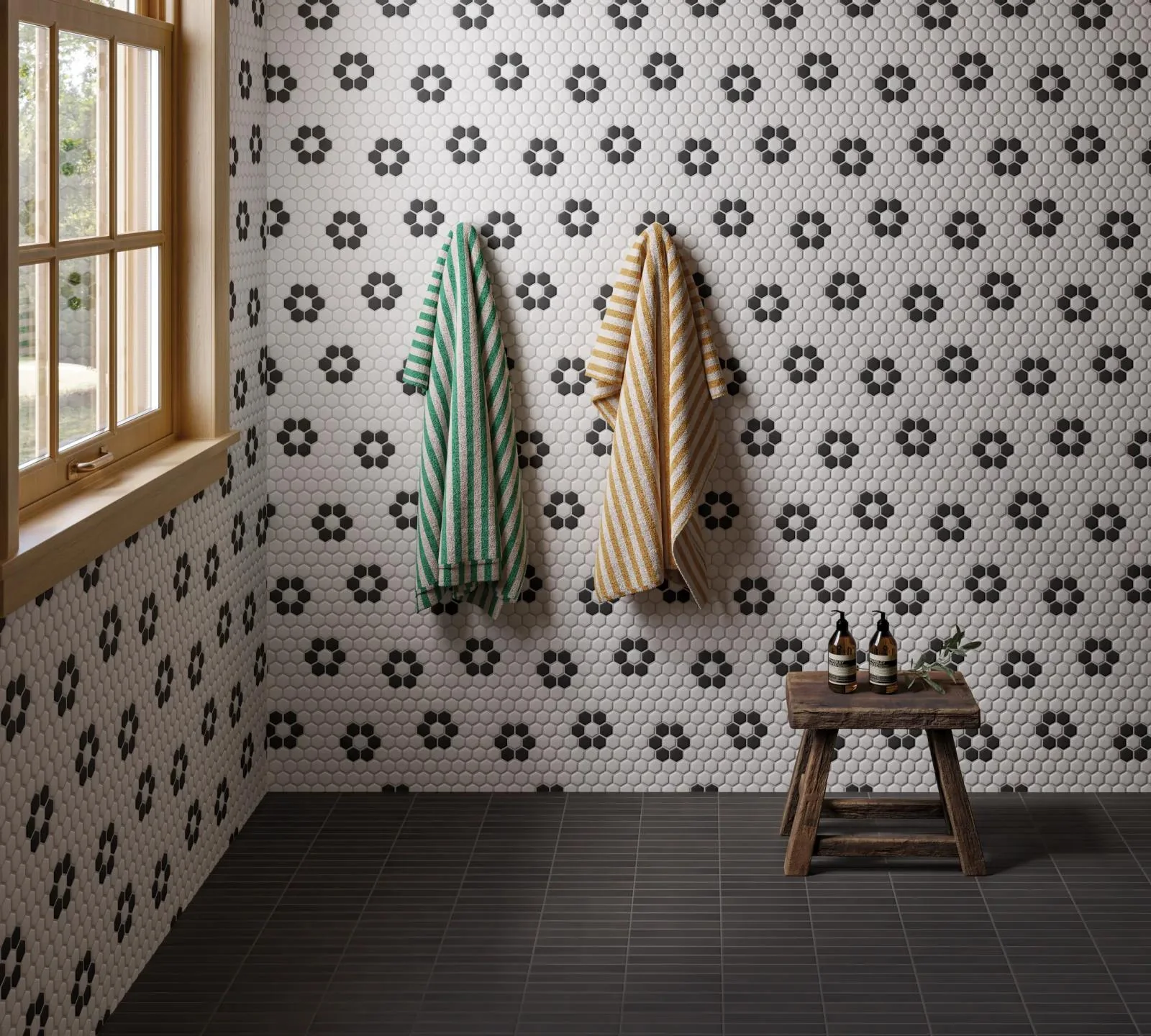 Le Café 1X1 Glazed Porcelain Mosaic 11-3/4X10-1/8 Deco Design 2 Matte - Image 2