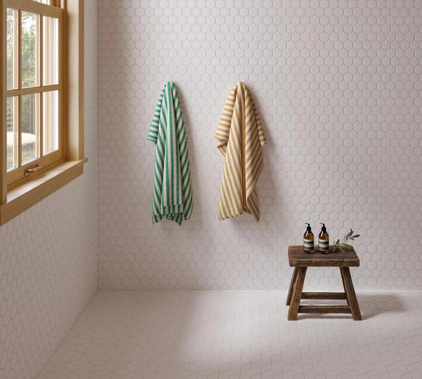 Le Café 2X2 Hexagon Glazed Porcelain Mosaic 11X12-3/4 White Matte - Image 2