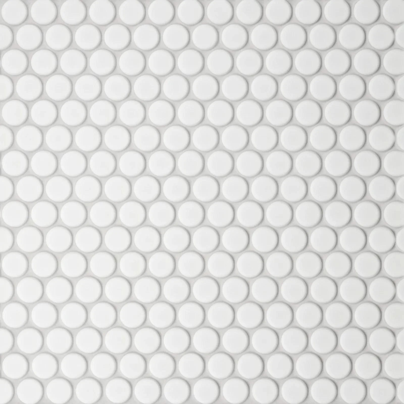 Le Café 3/4" Penny Round White Matte Mosaic