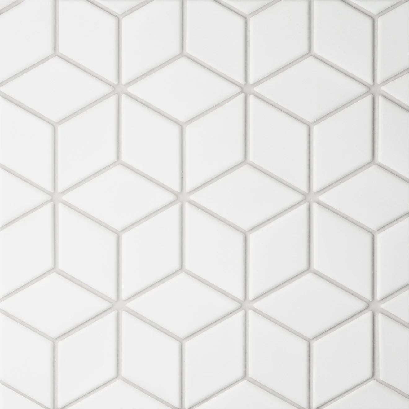 Le Café Diamond Glazed Porcelain Mosaic 10-9/16X12-3/16 White Matte