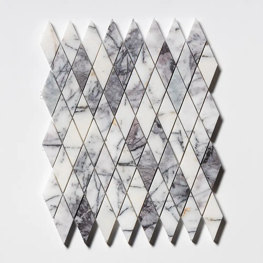 Lilac Honed Marble Rhomboid Mosaic 10-1/8X12-1/8 Lilac Honed - Image 3