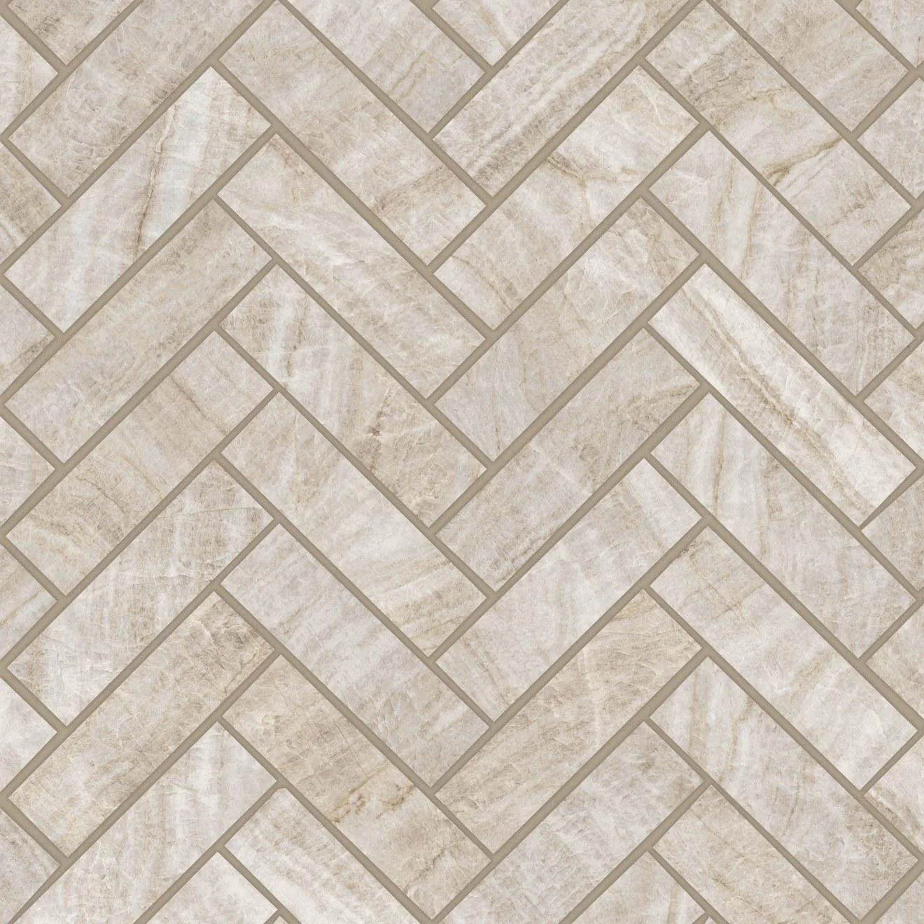 Magnifica Era Luxury 1X4 Herringbone Mosaic Satin 12X12 Taj Mahal
