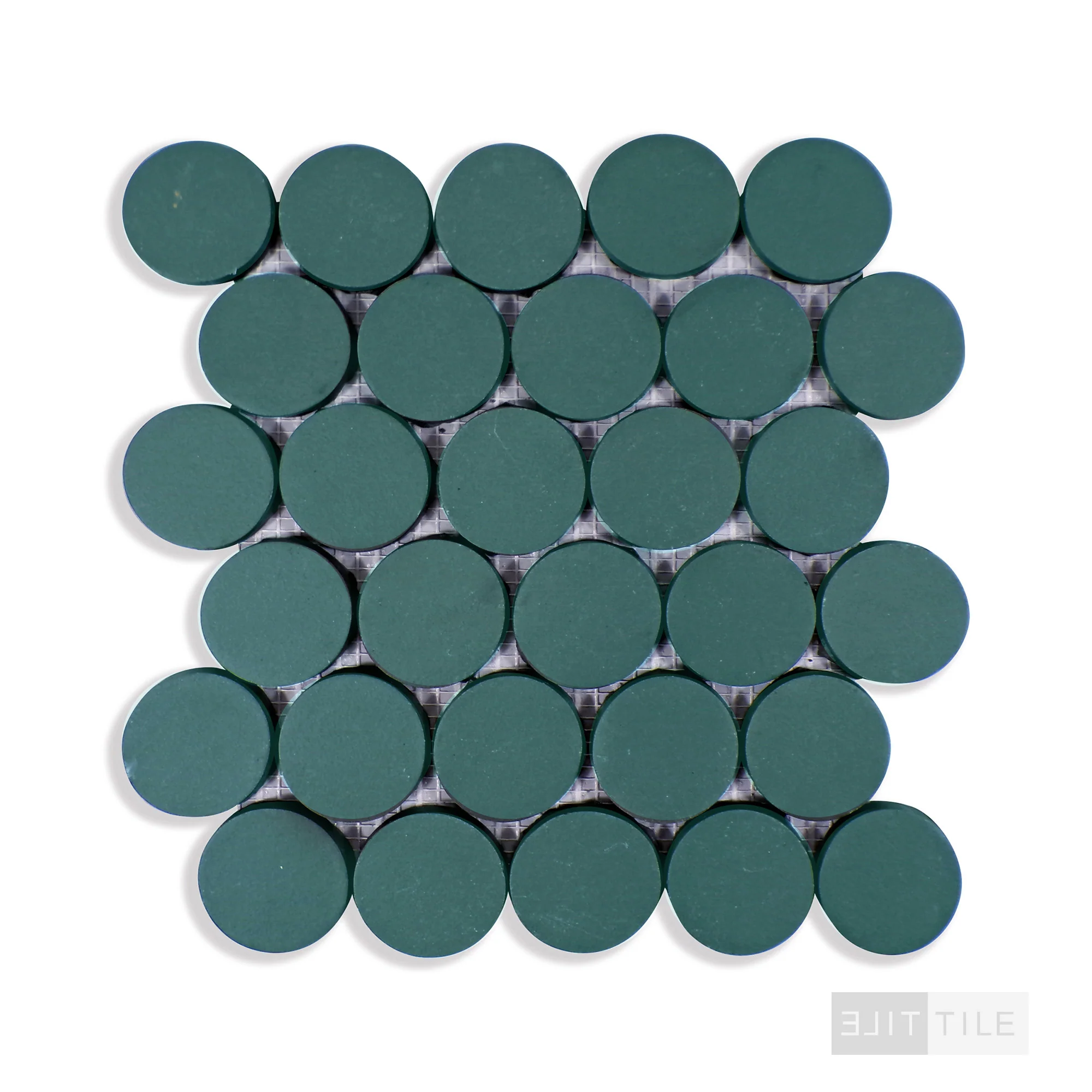 Makoto 2" Round Midori Green Matte Mosaic - Image 2