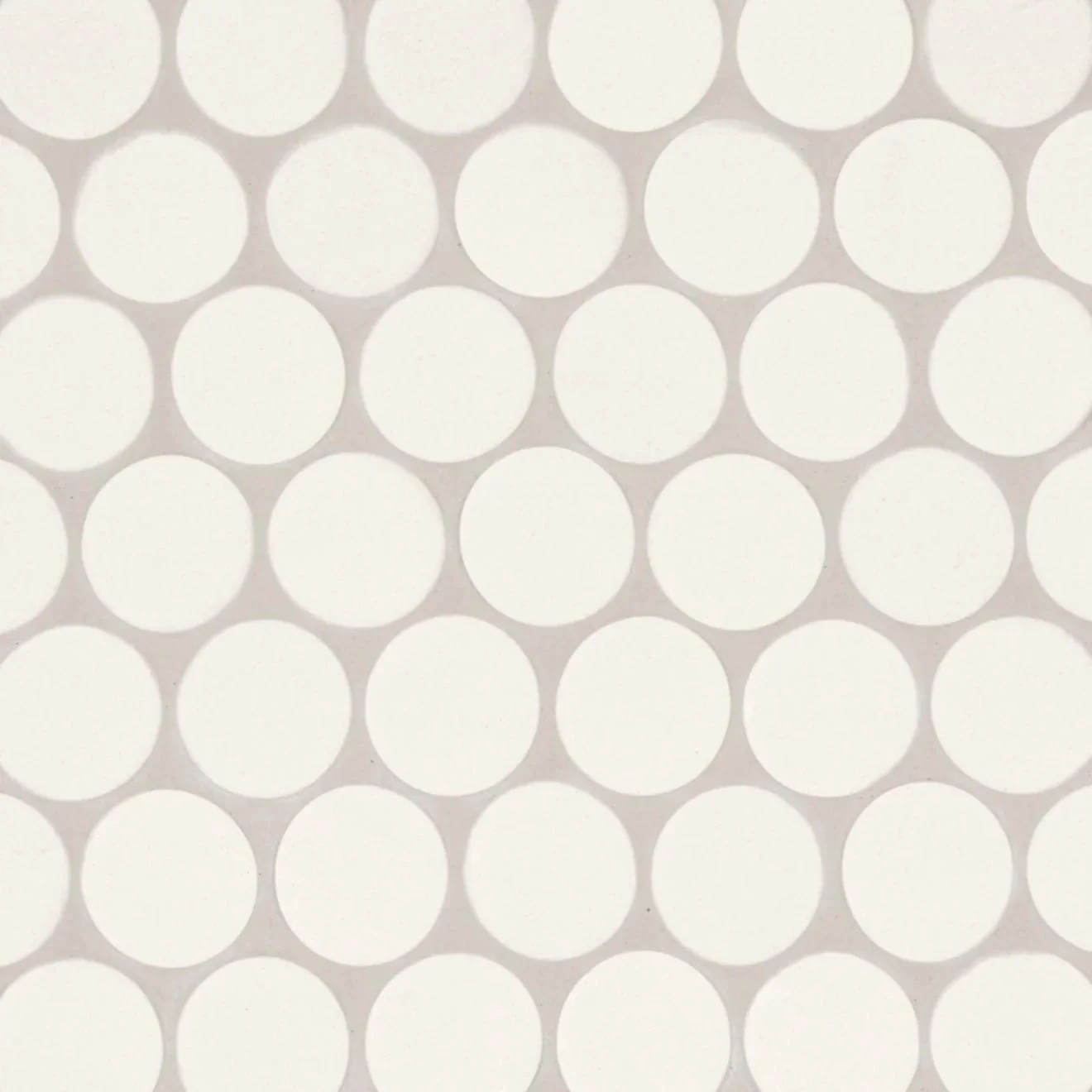 Makoto 2" Round Shoji White Matte Mosaic