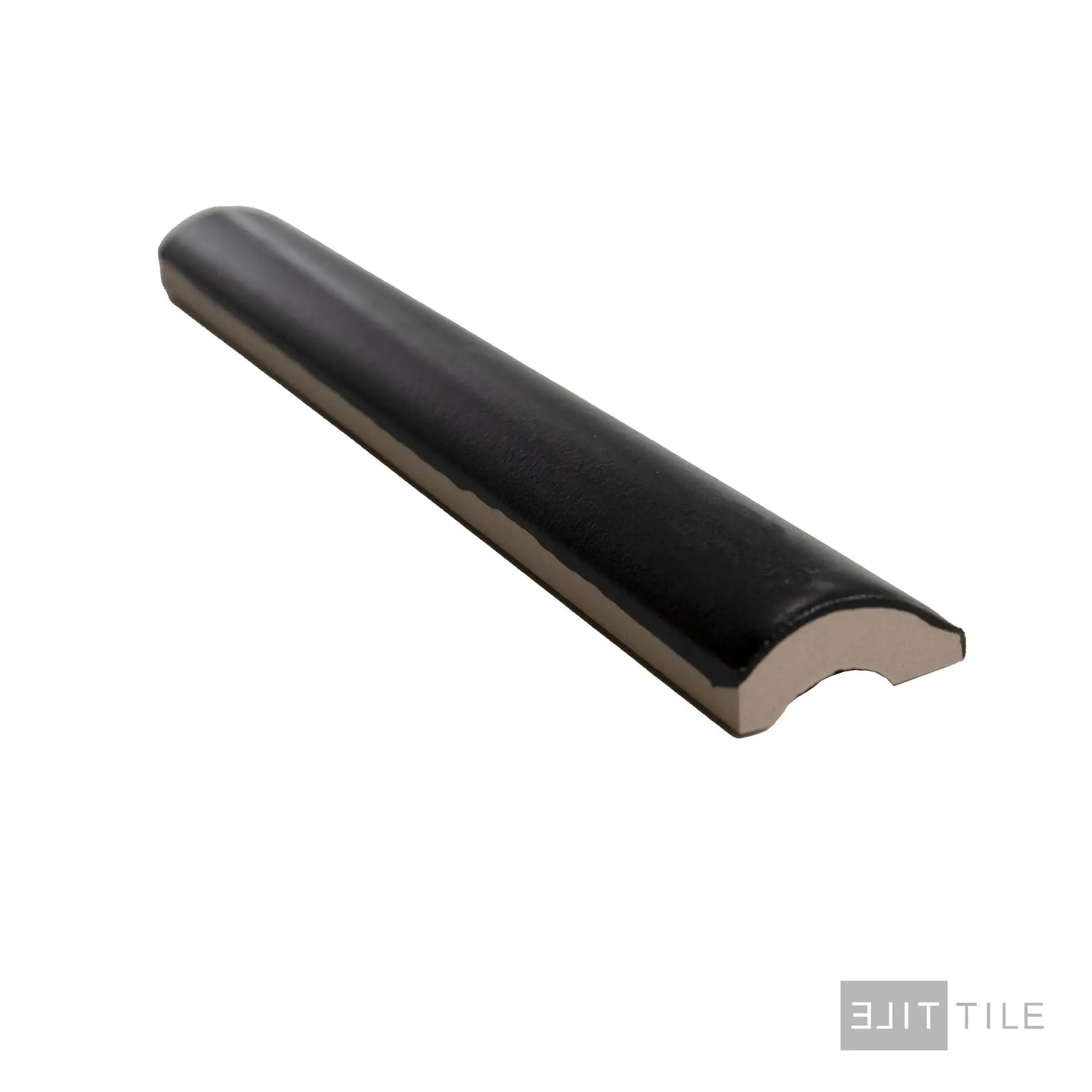 Mallorca Quarter Round Pencil Ceramic Trim 1X8 Black Matte - Image 2