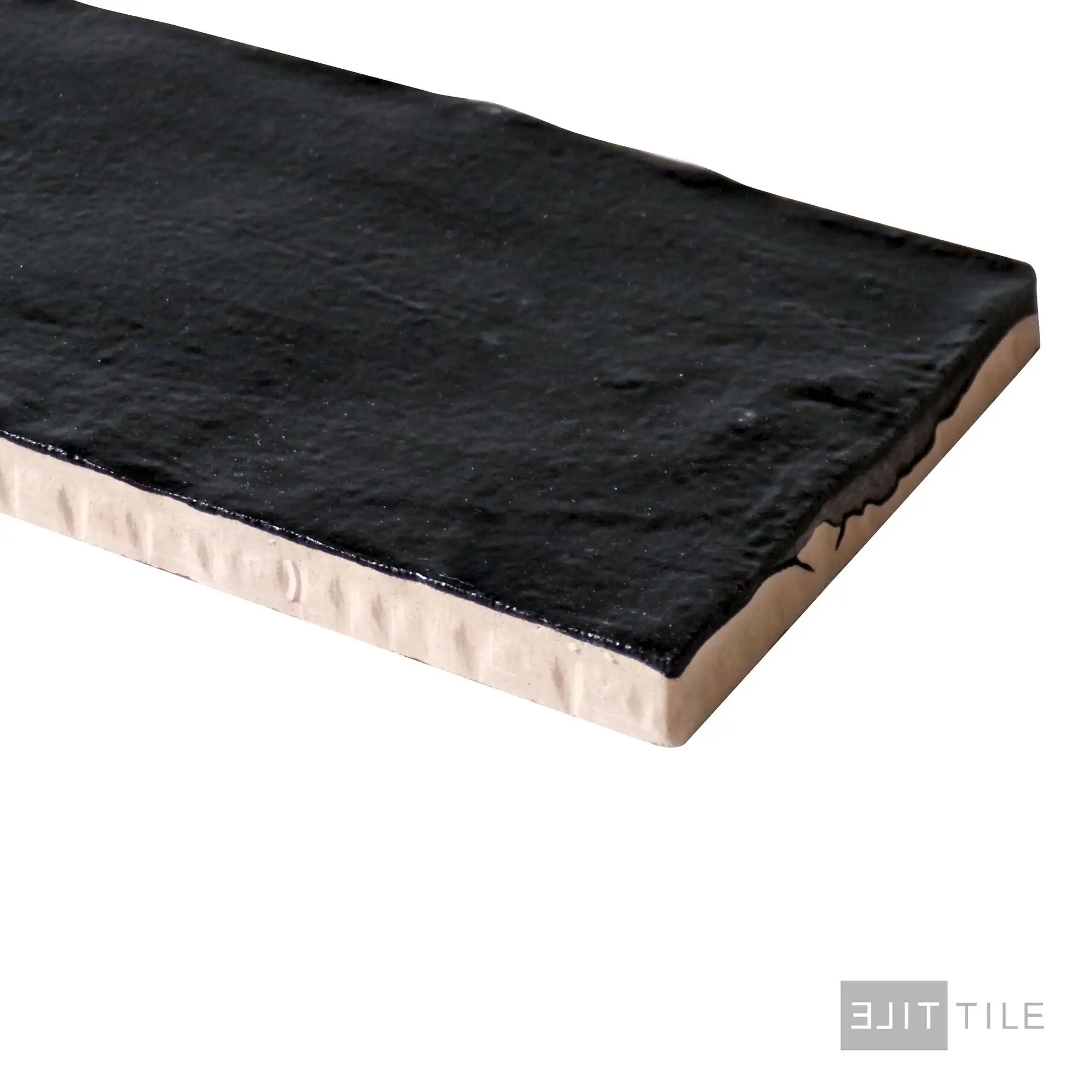 Mallorca Ceramic Field Tile 2X8 Black Matte - Image 3
