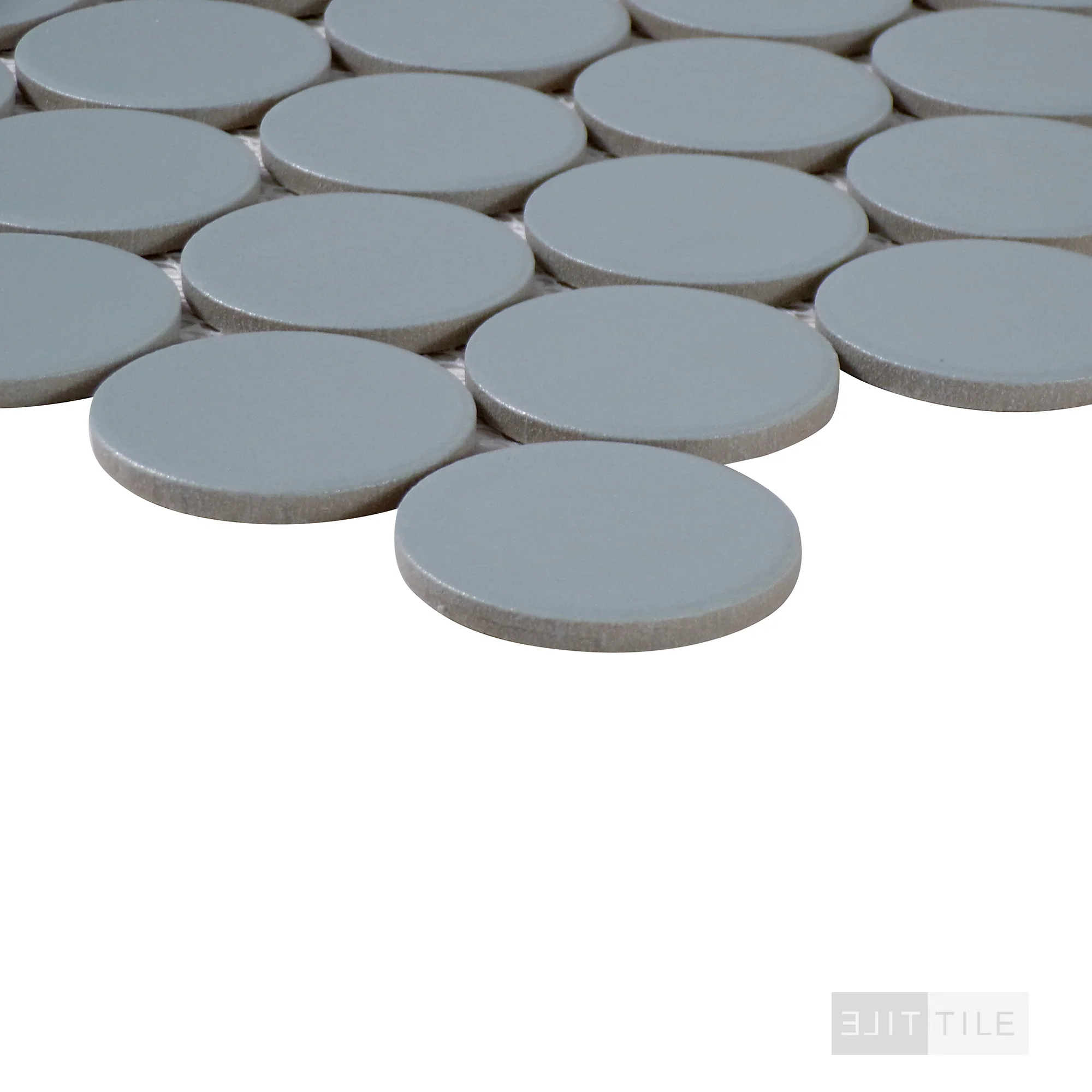 Marin 2" Penny Round Misty Blue Matte - Image 4