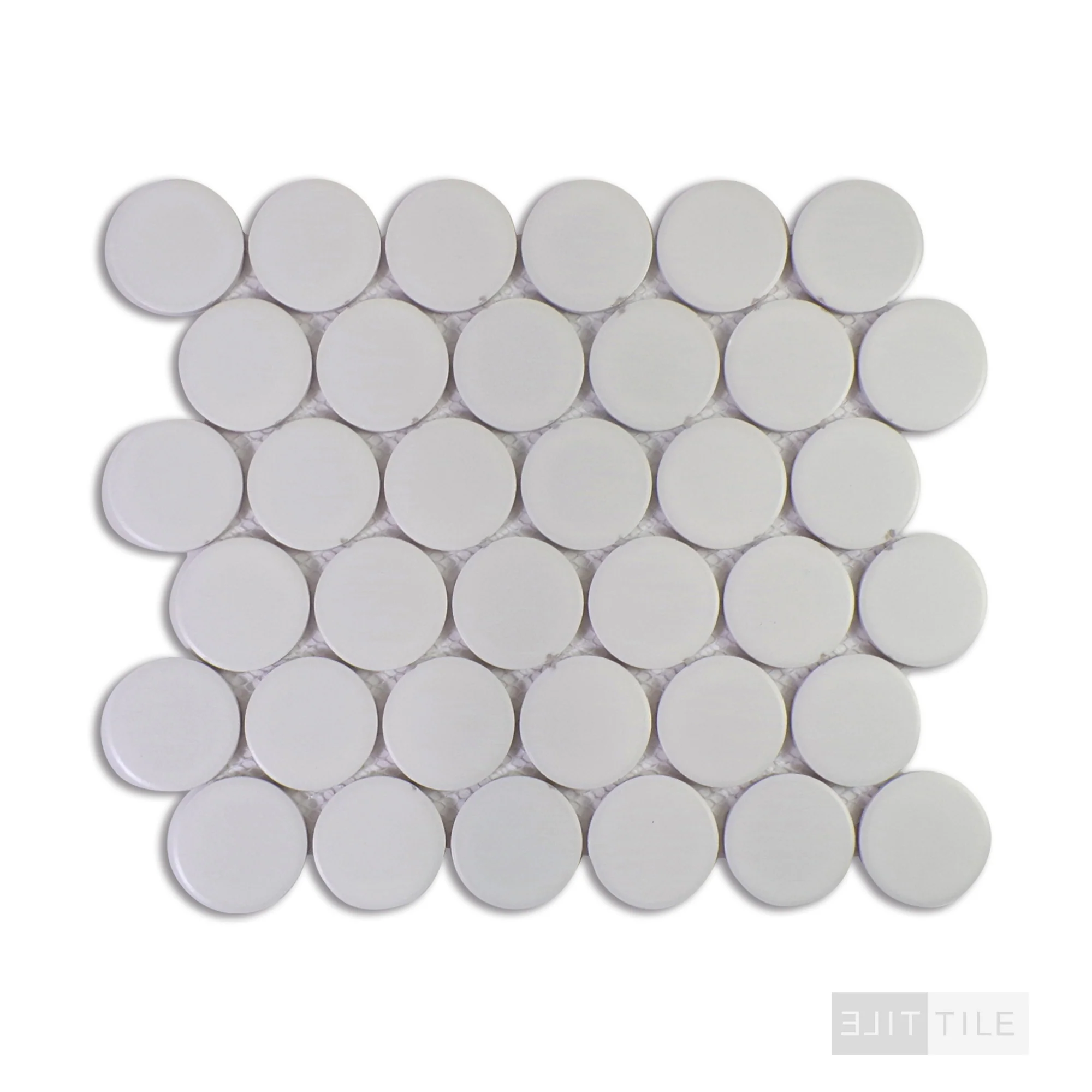 Marin 2" Penny Round Pearl White Matte - Image 2