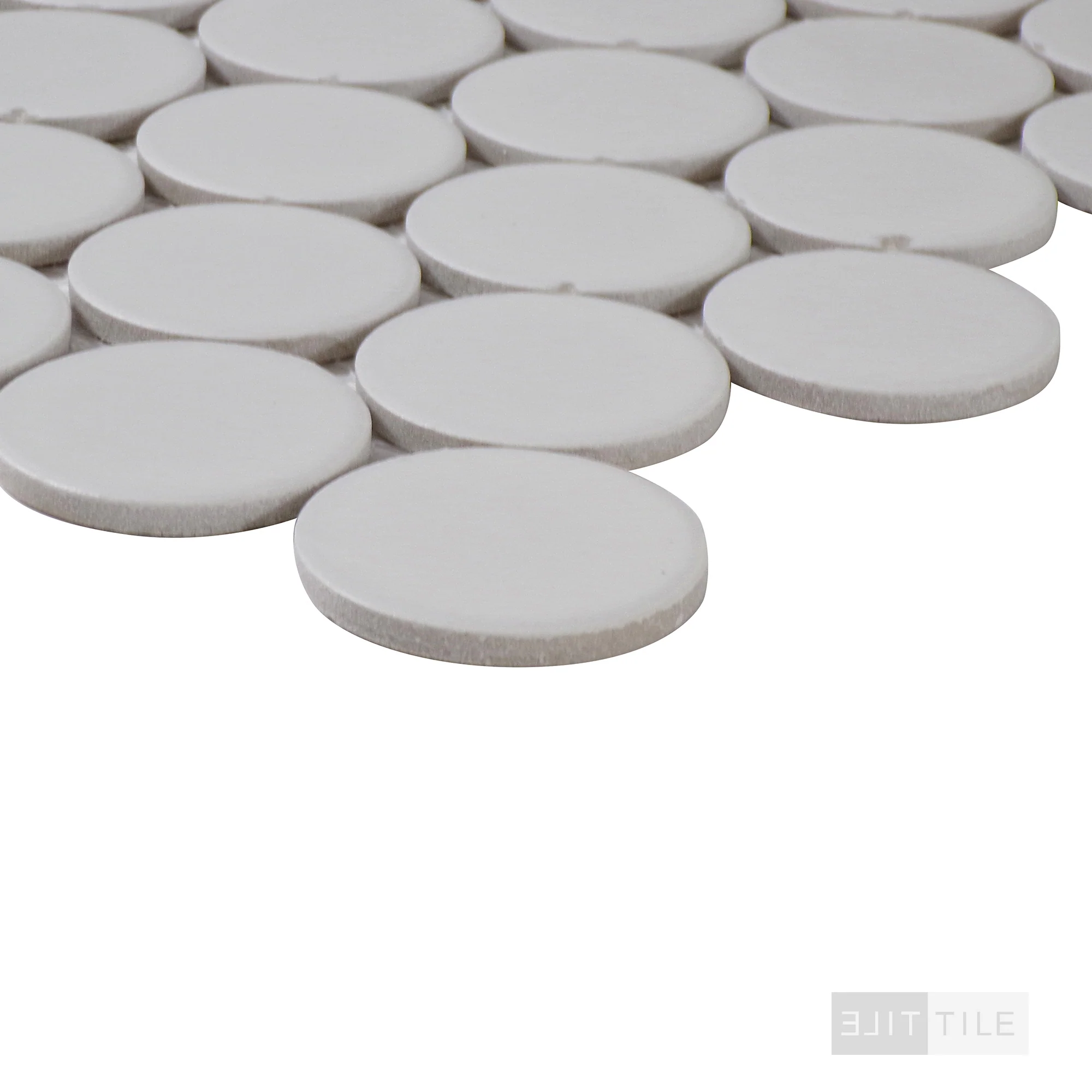 Marin 2" Penny Round Pearl White Matte - Image 3