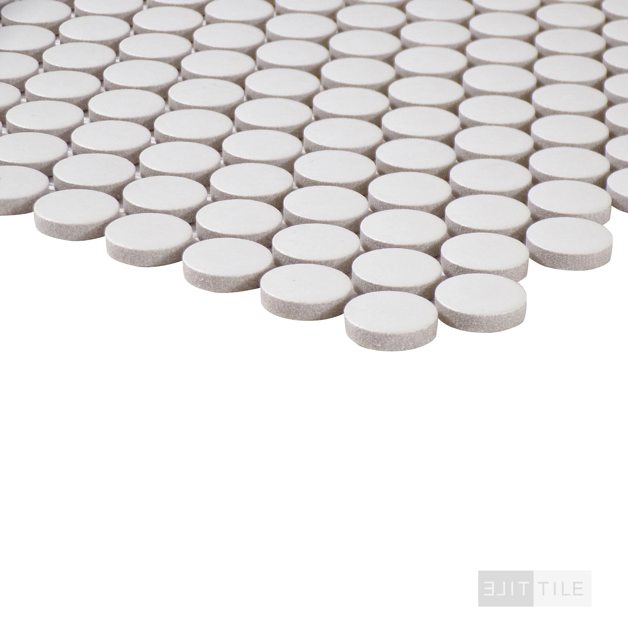 Marin 3/4" Penny Round Pearl White Matte - Image 3