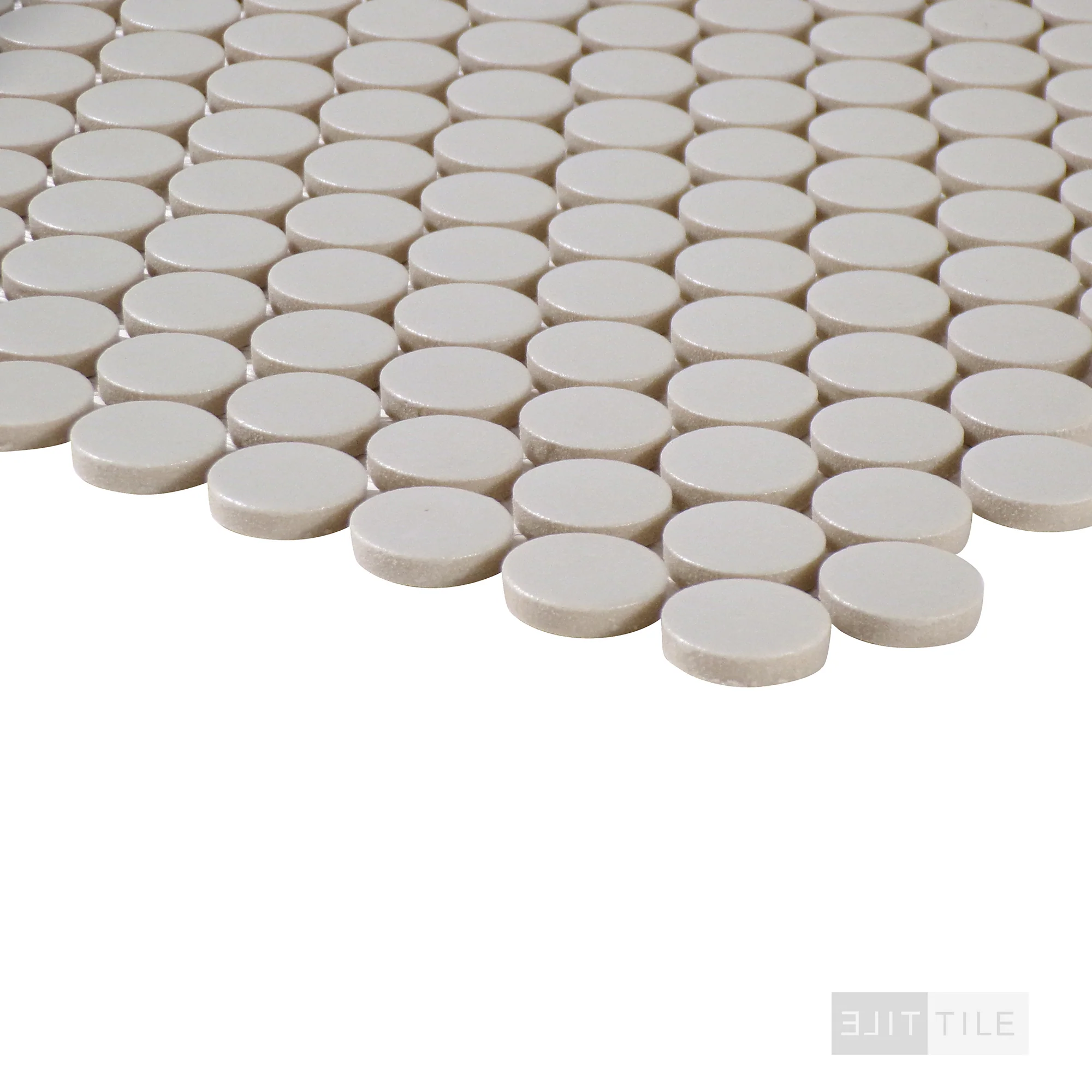 Marin 3/4" Penny Round Pebble Gray Matte - Image 3