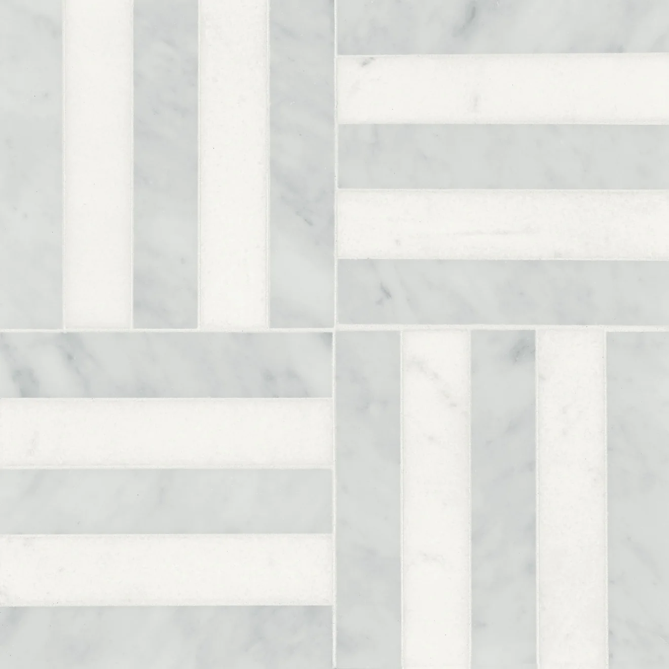 Matisse Stone Mosaic 2 Blend 12-1/8X12-1/8 White Carrara & Thassos Honed