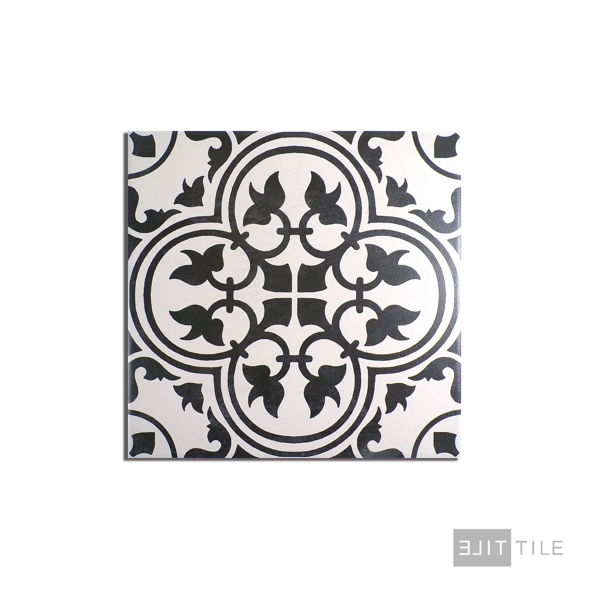 Memoir Ceramic Floor Tile 12X12 Petal Black Matte - Image 3
