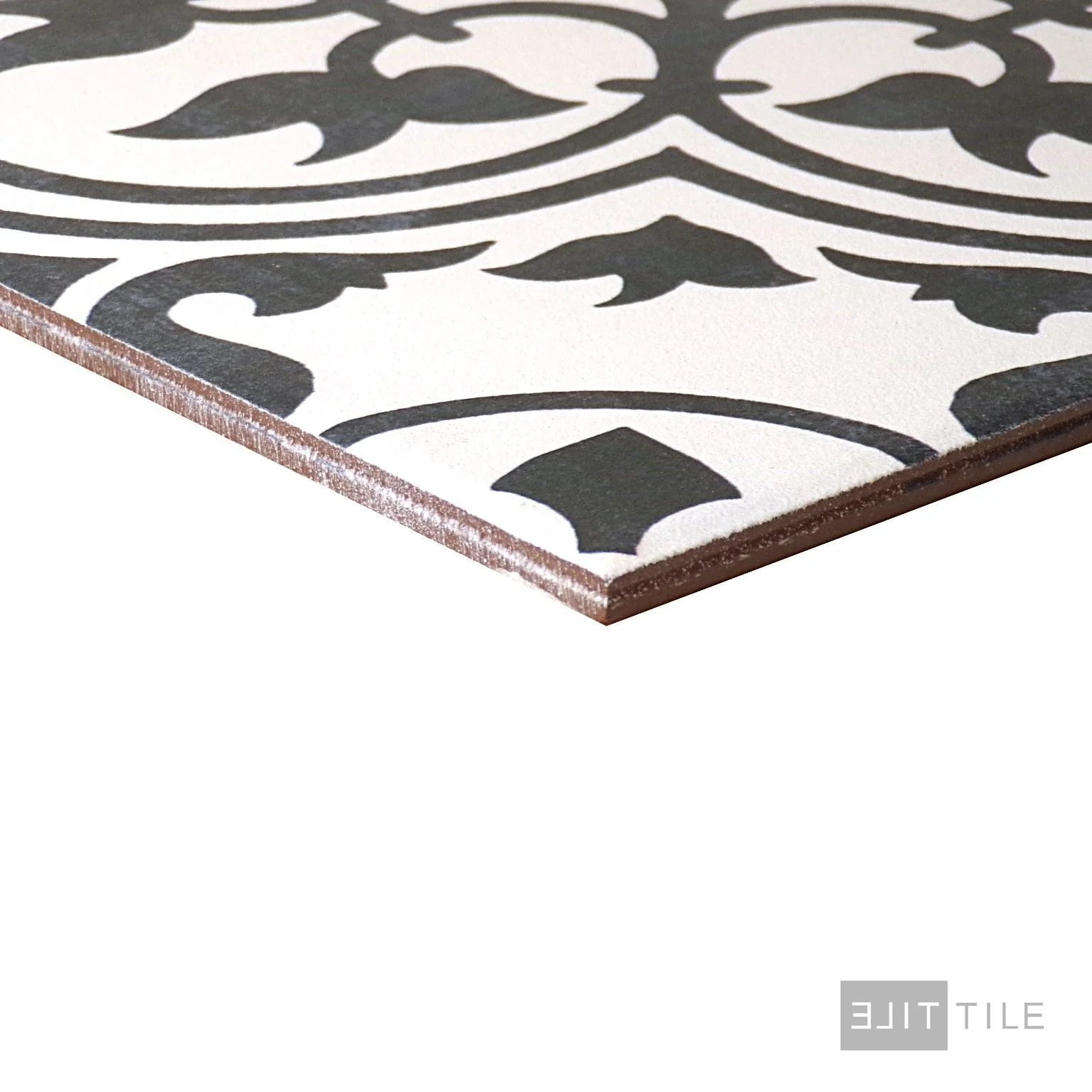 Memoir Ceramic Floor Tile 12X12 Petal Black Matte - Image 4