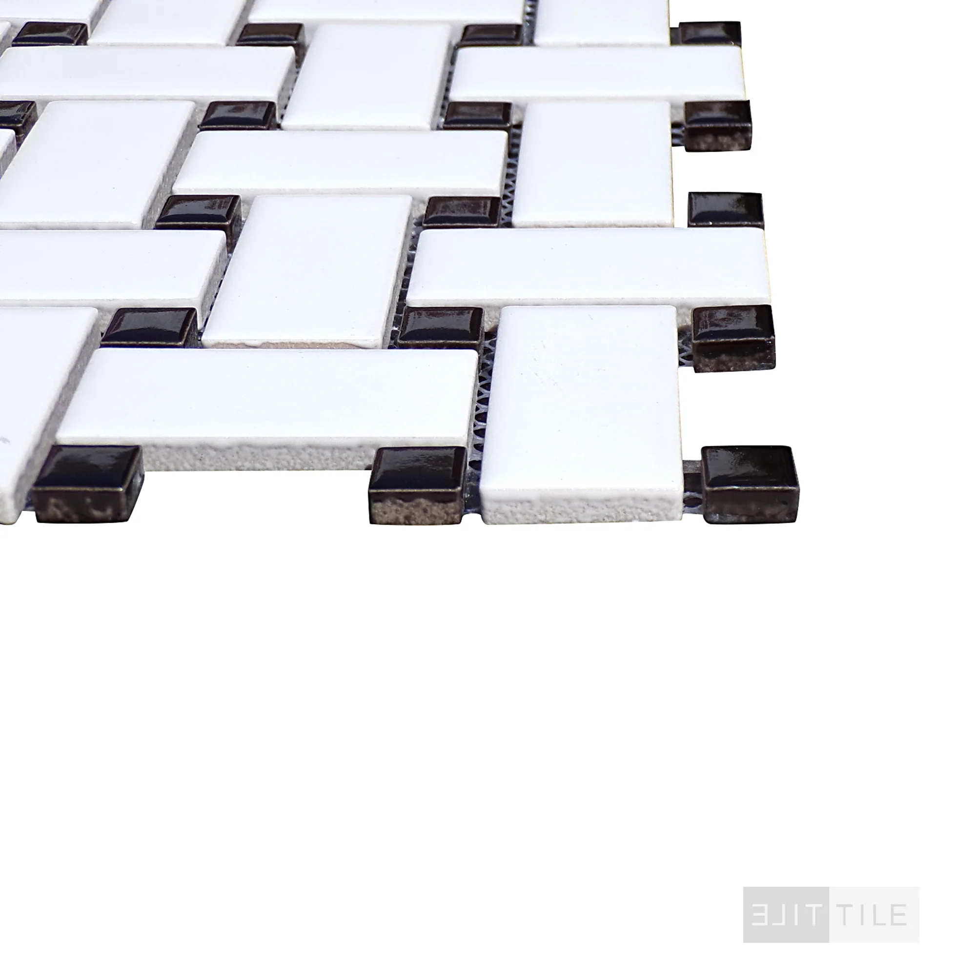 Metro Basketweave 12X12 Black Dot Matte - Image 4