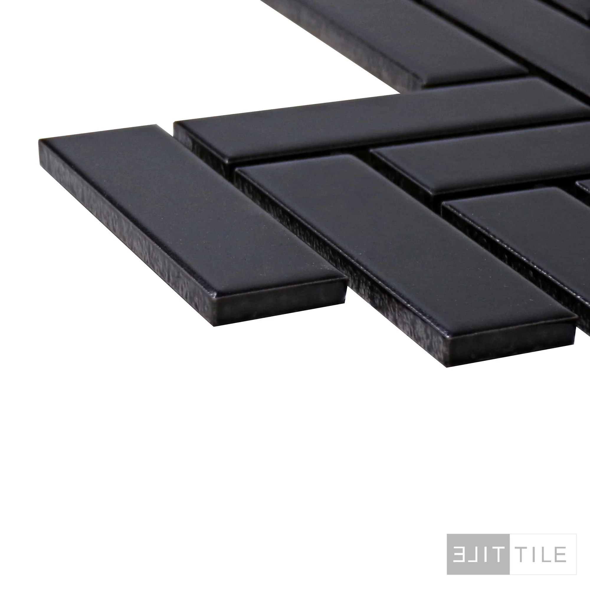 Metro 1X3 Herringbone 12X12 Black Matte - Image 4