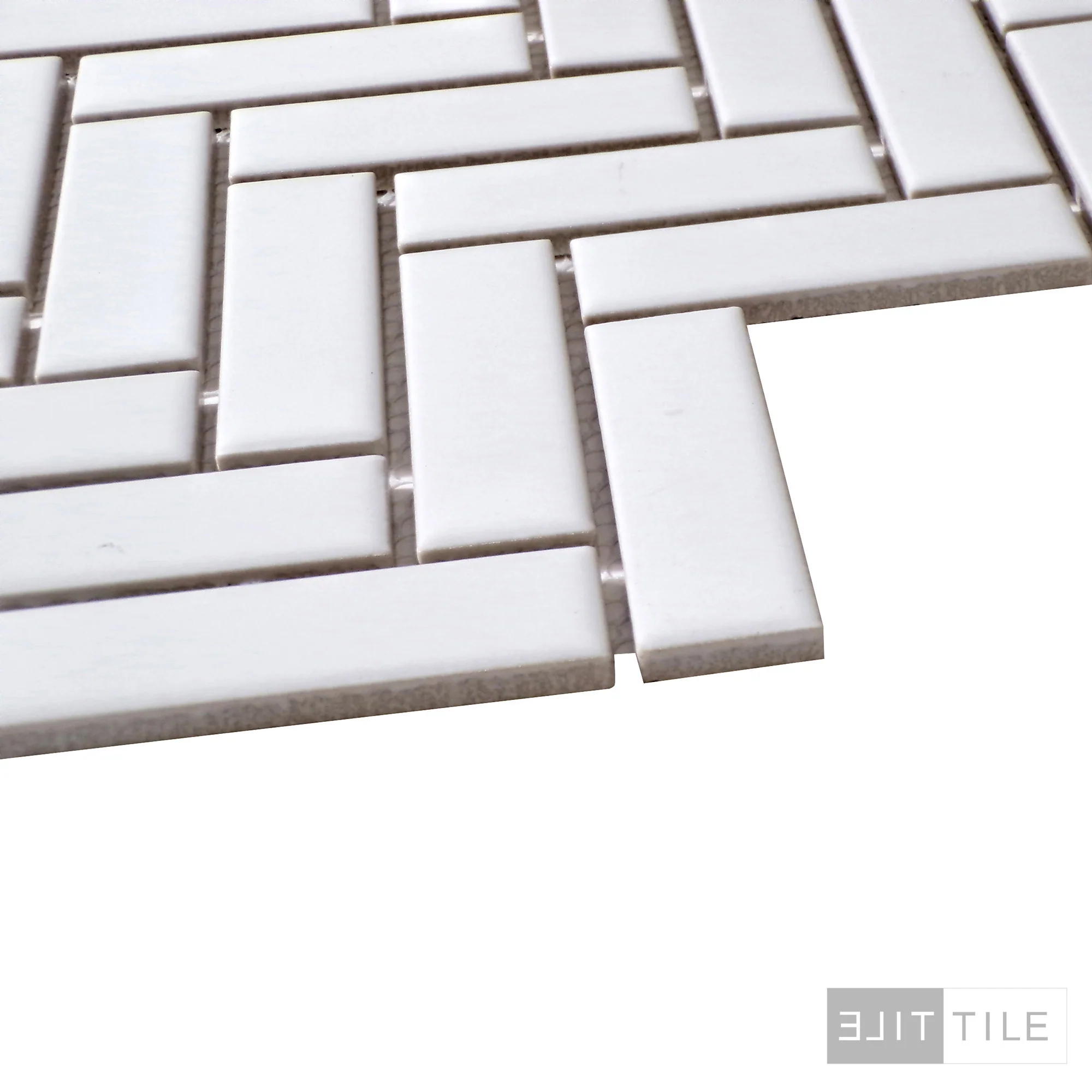 Metro 1X3 Herringbone 12X12 White Matte - Image 3