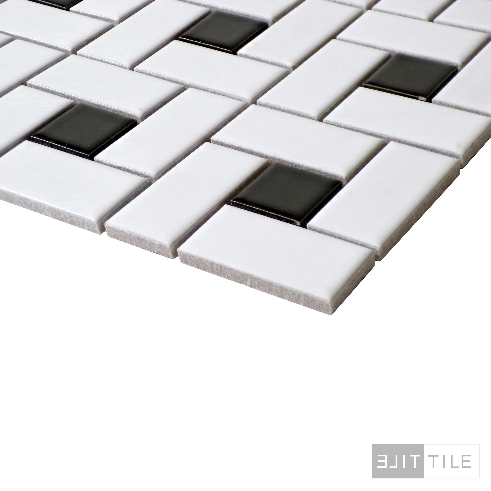 Metro Pinwheel 12X12 White w/Black Dot Matte - Image 3