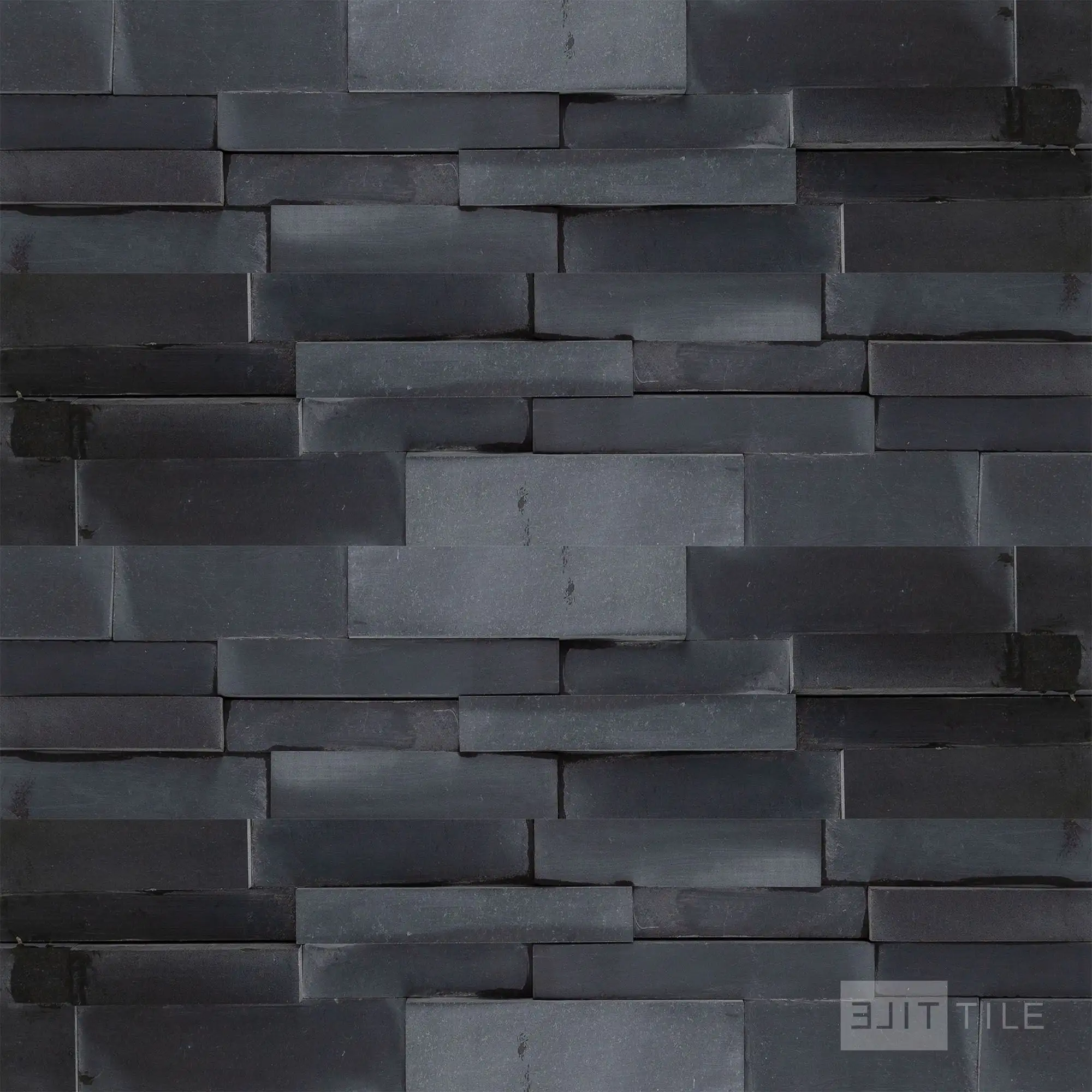 Modern Ledgestone Ledger Panel 6X24 Basalt Black Natural