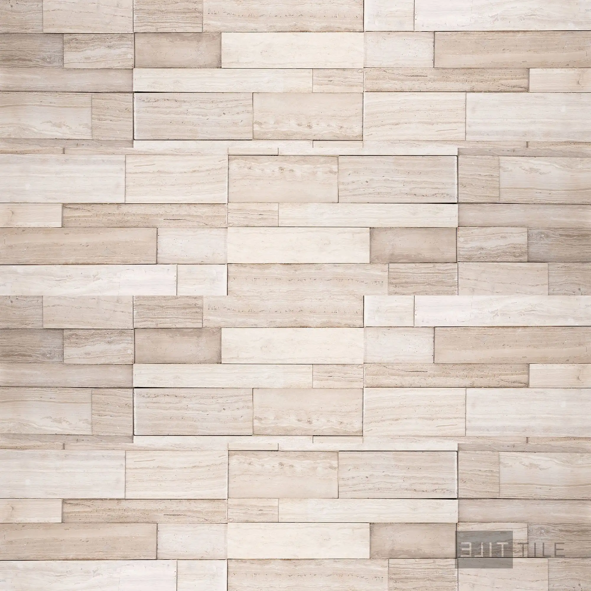 Modern Ledgestone Ledger Panel 6X24 White Wood Natural