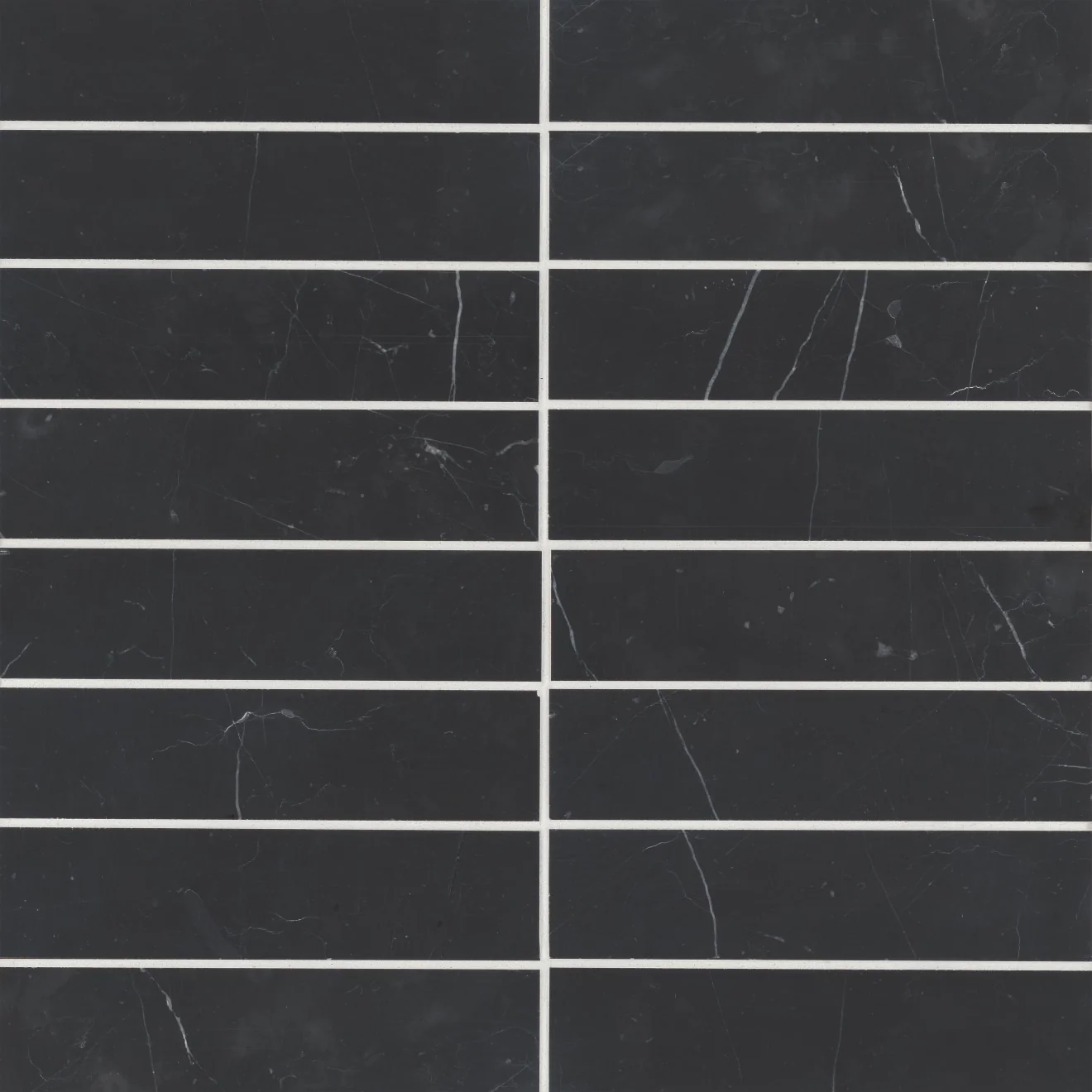 Monet Stone Field Tile 2X8 Nero Marquina Honed