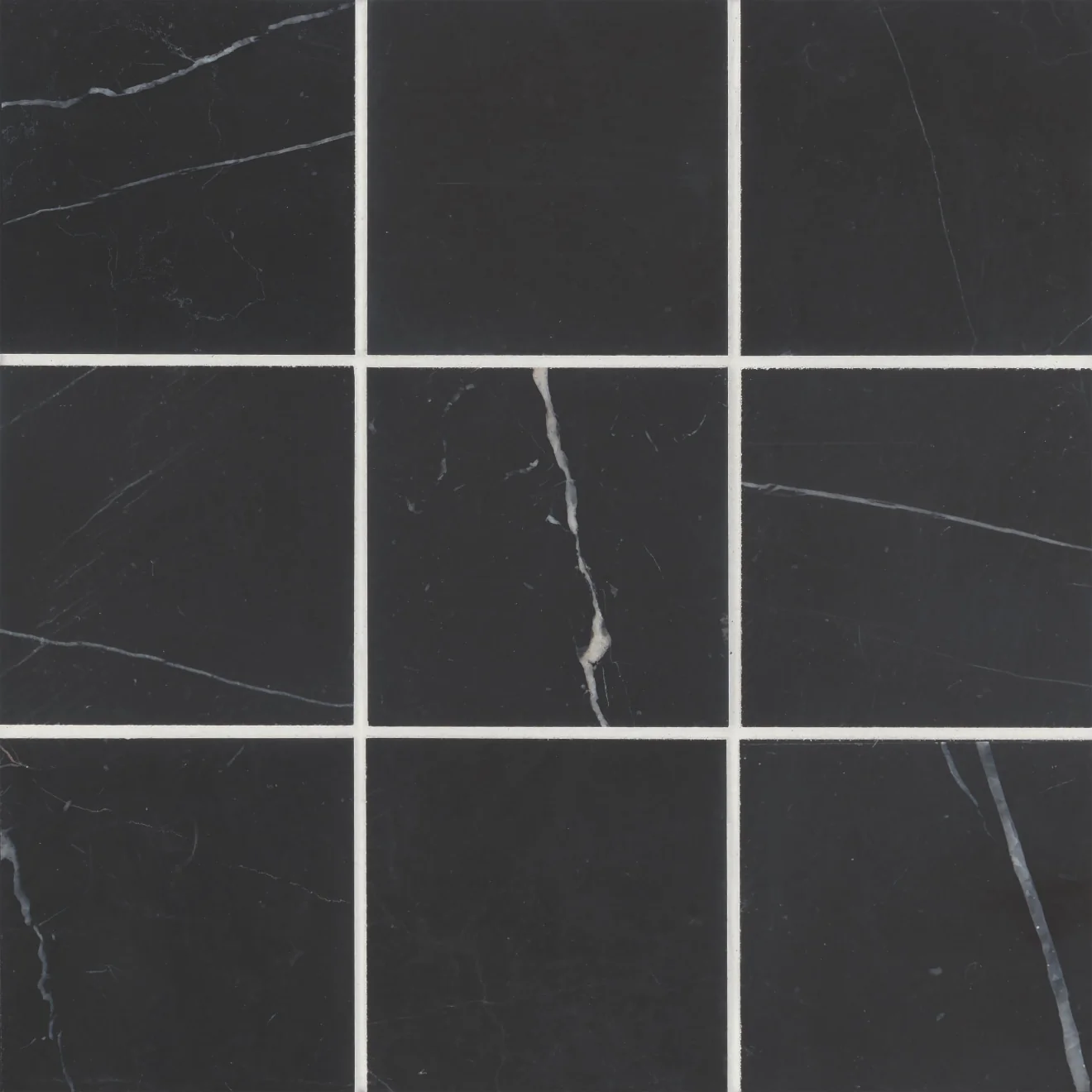 Monet Stone Field Tile 4X4 Nero Marquina Honed