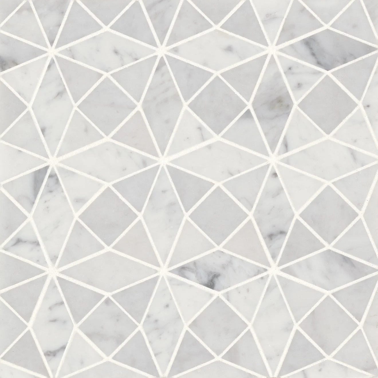 Monet Stone Mosaic 10-1/8X10-1/8 White Carrara Honed