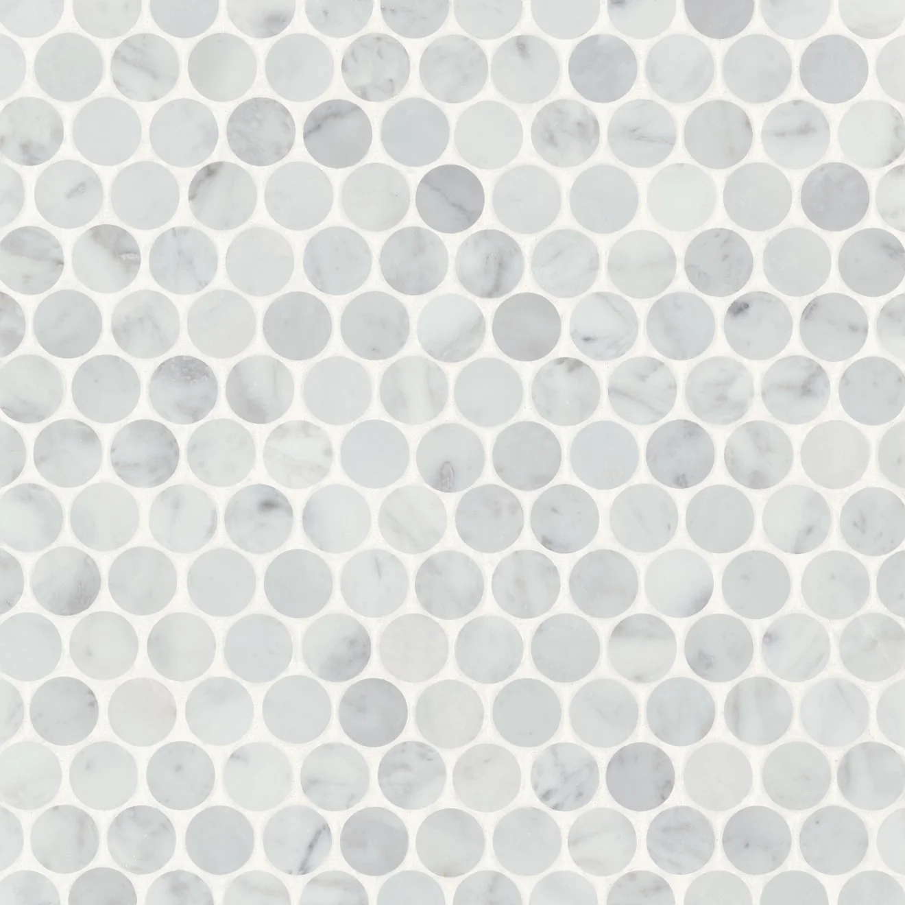 Monet Stone Mosaic 11-1/4X11-3/4 White Carrara Honed