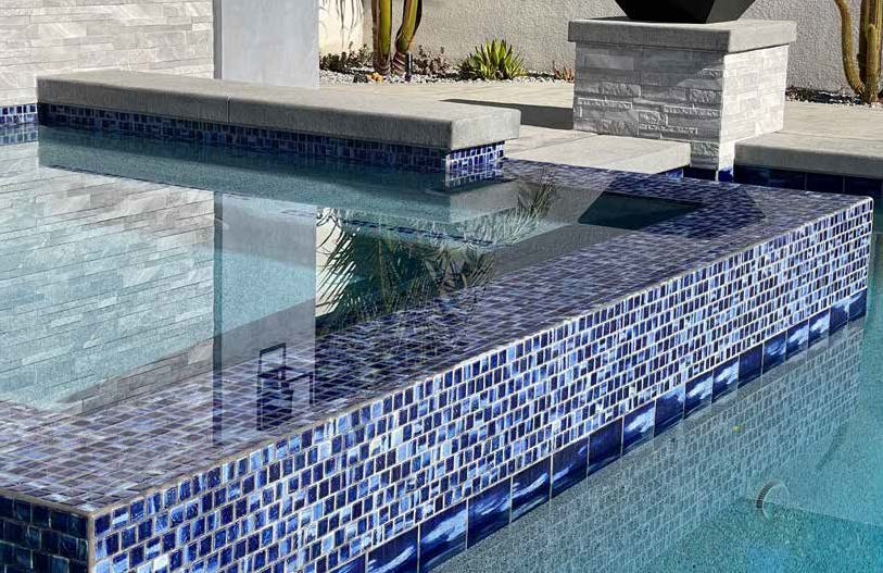 Nami 1-1/8X1-1/8 Square Wave Crest Glossy Mosaic - Image 2