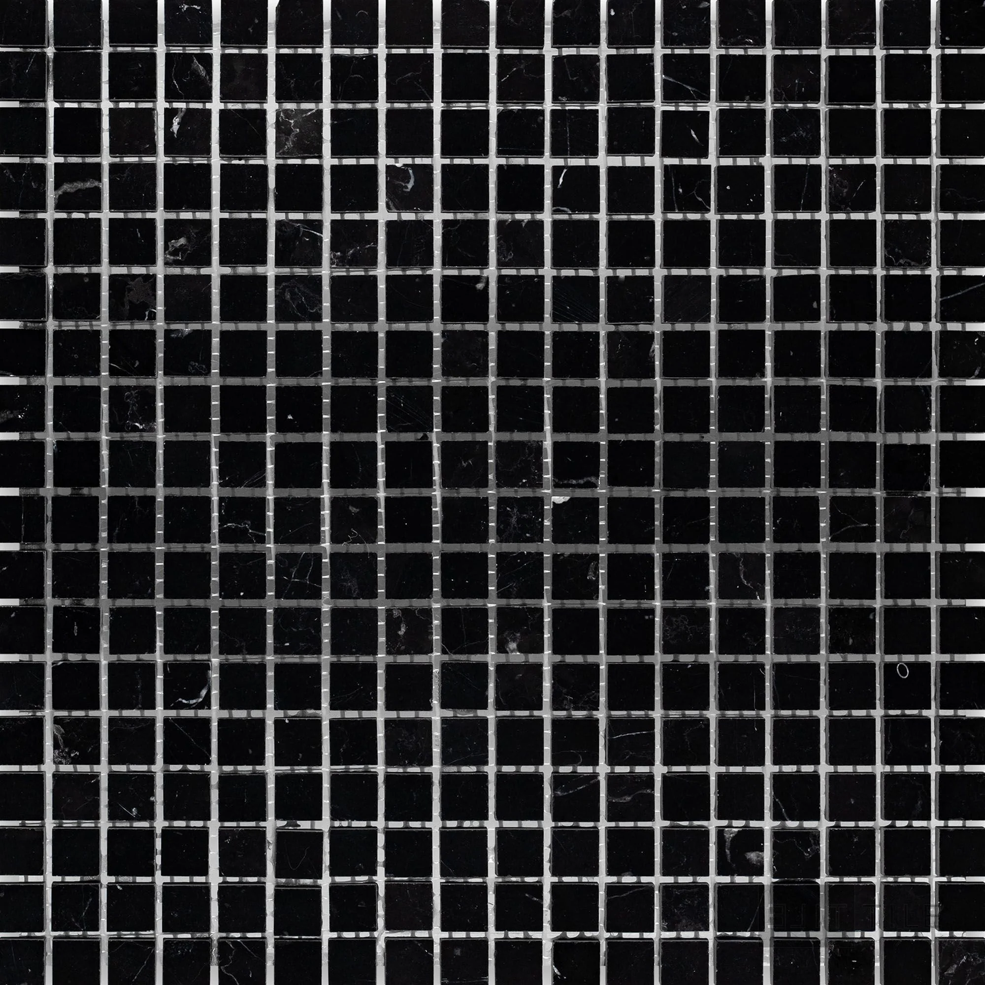 Negro Marquina Marble 5/8" Square Honed Mosaic