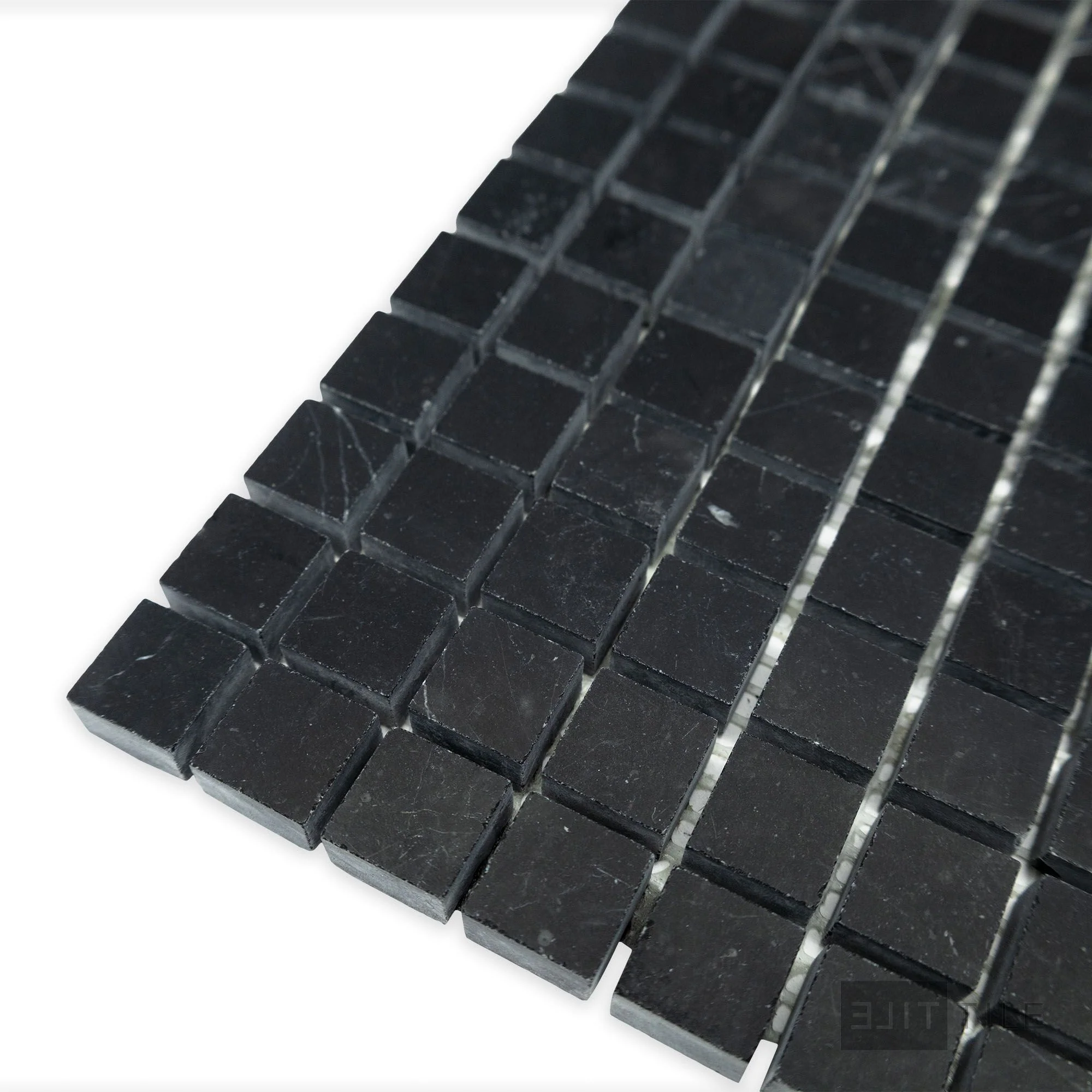 Negro Marquina Marble 5/8" Square Honed Mosaic - Image 3