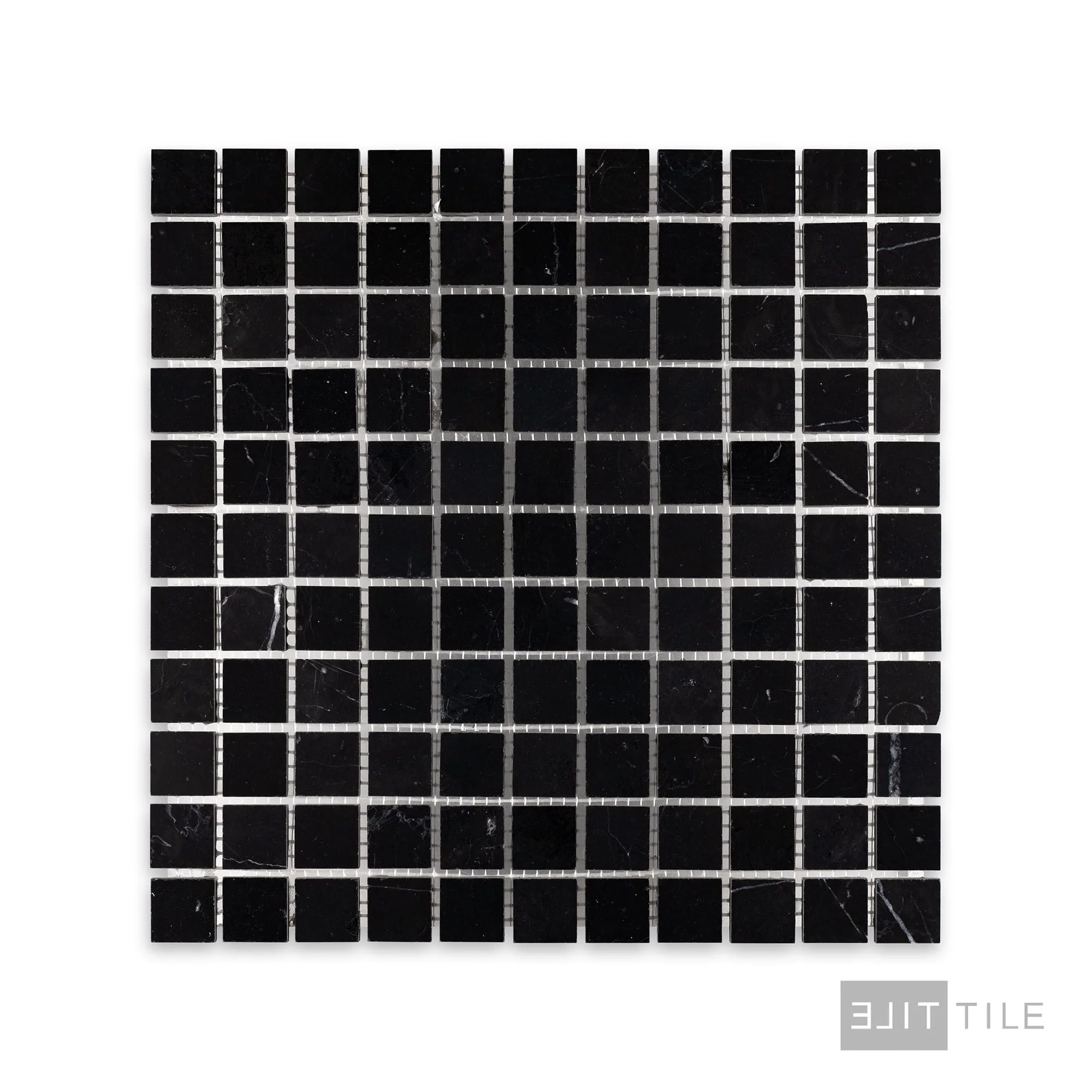 Negro Marquina Marble 1" Square Honed Mosaic - Image 2